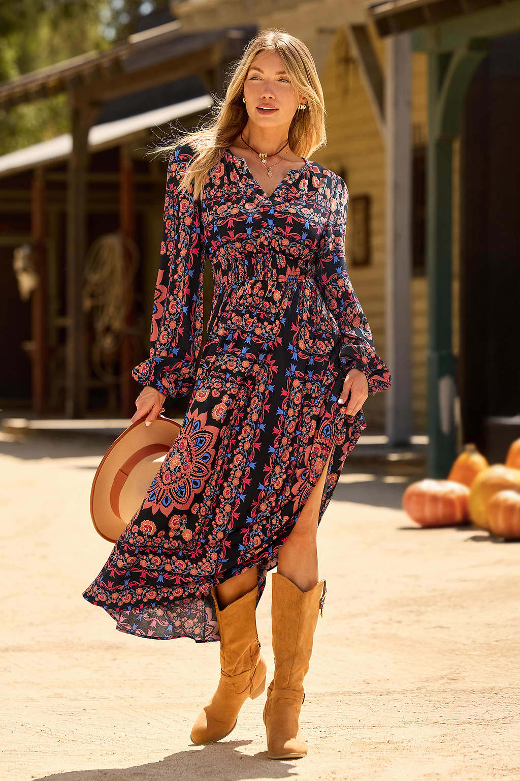 Movie Night Floral Maxi Dress