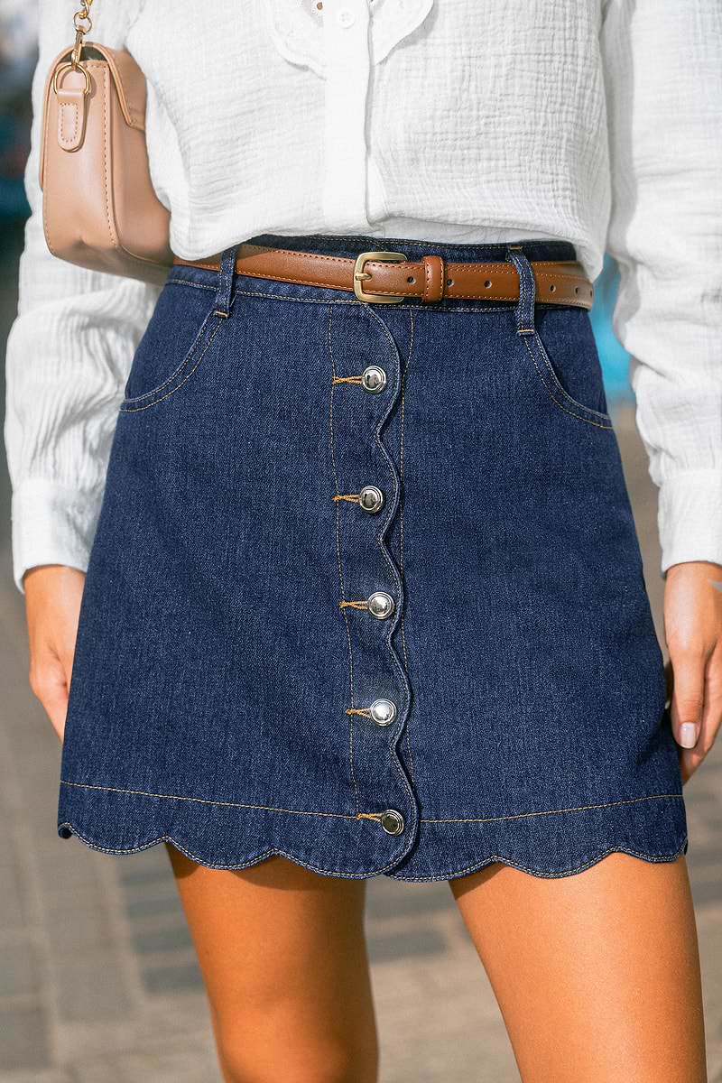 Round & Round Blue Mini Skirt