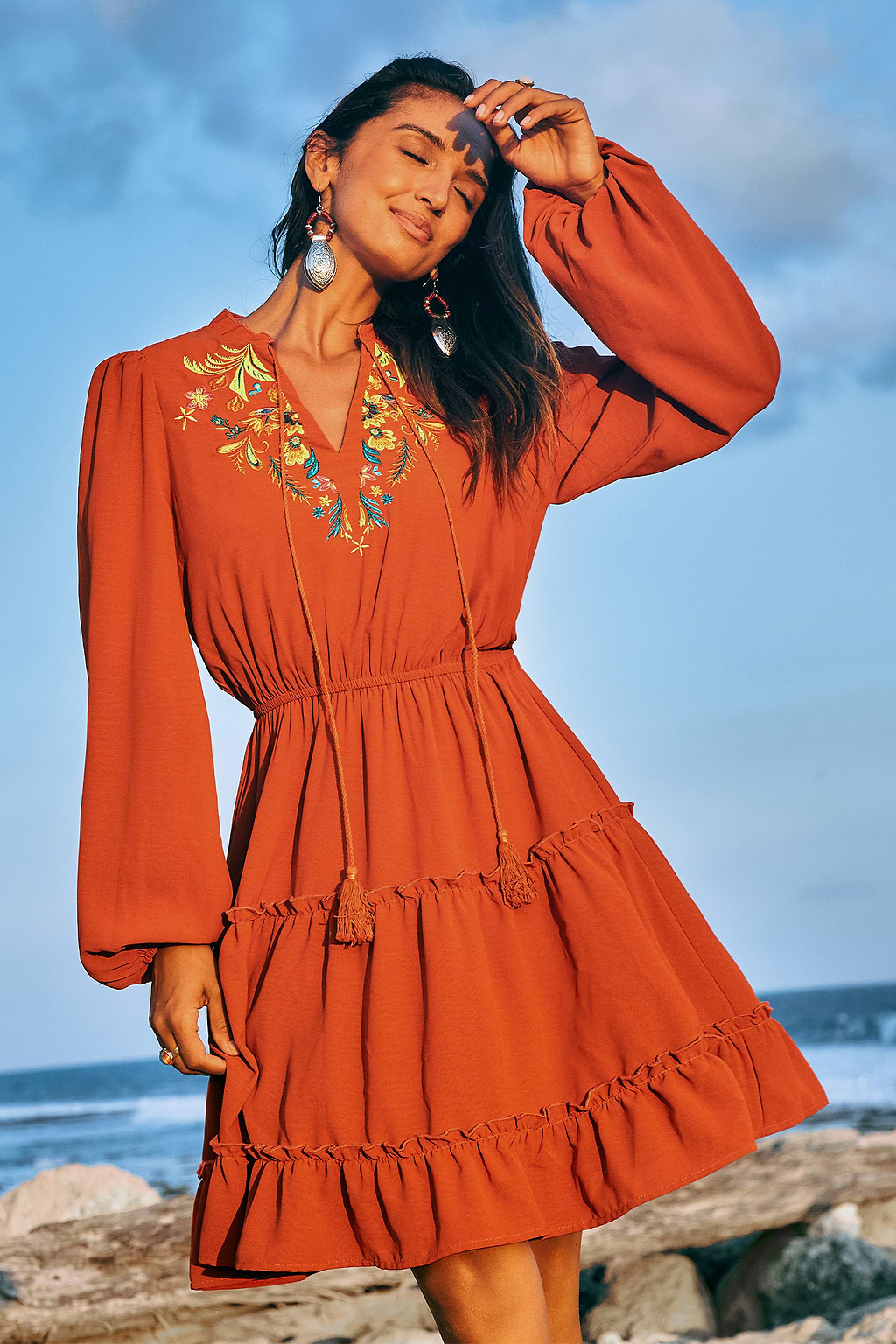 Pumpkin Latte Orange Mini Dress