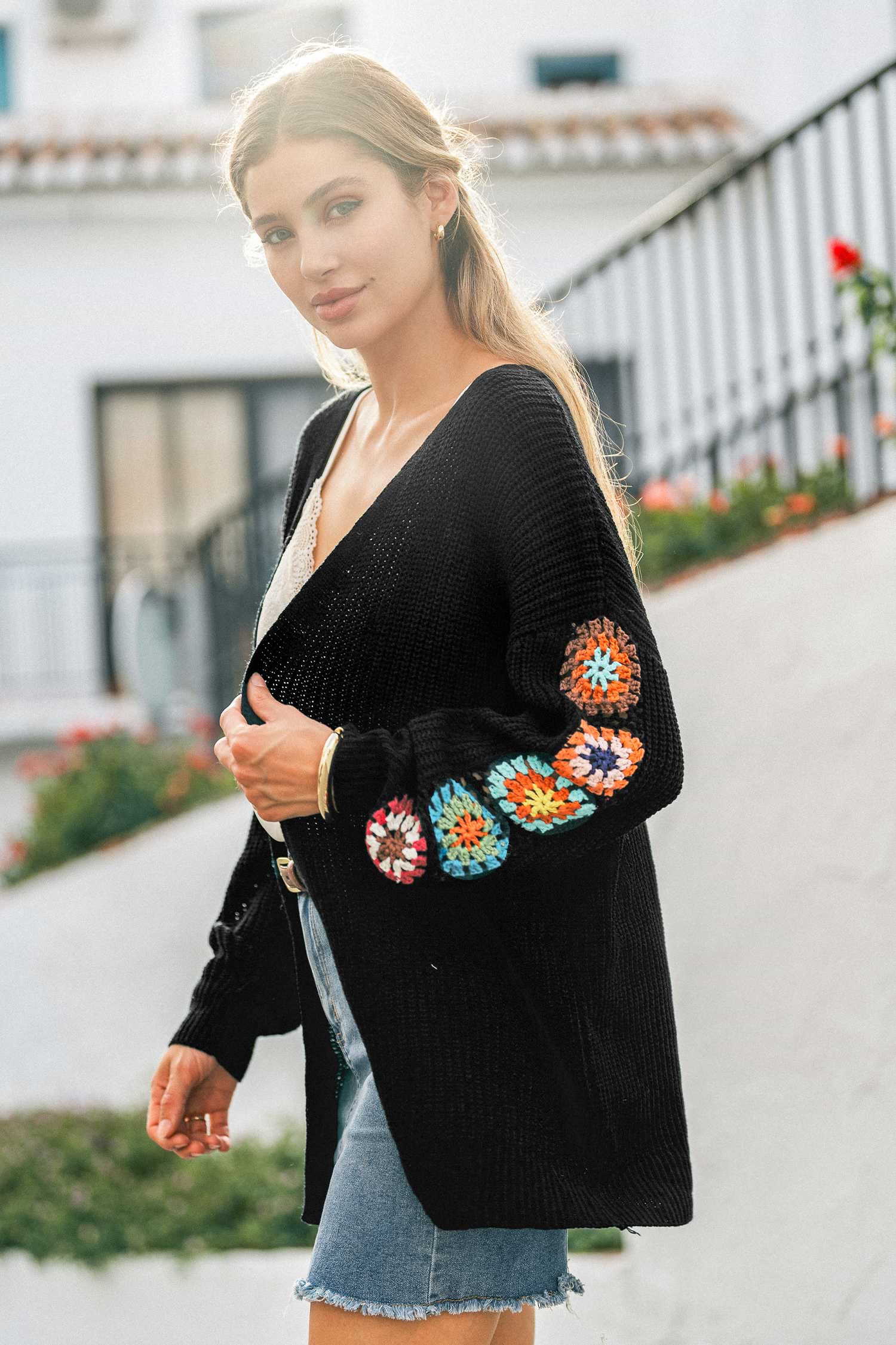 Wildflower Crochet Black Cardigan | Cozy & Chic Layering Piece