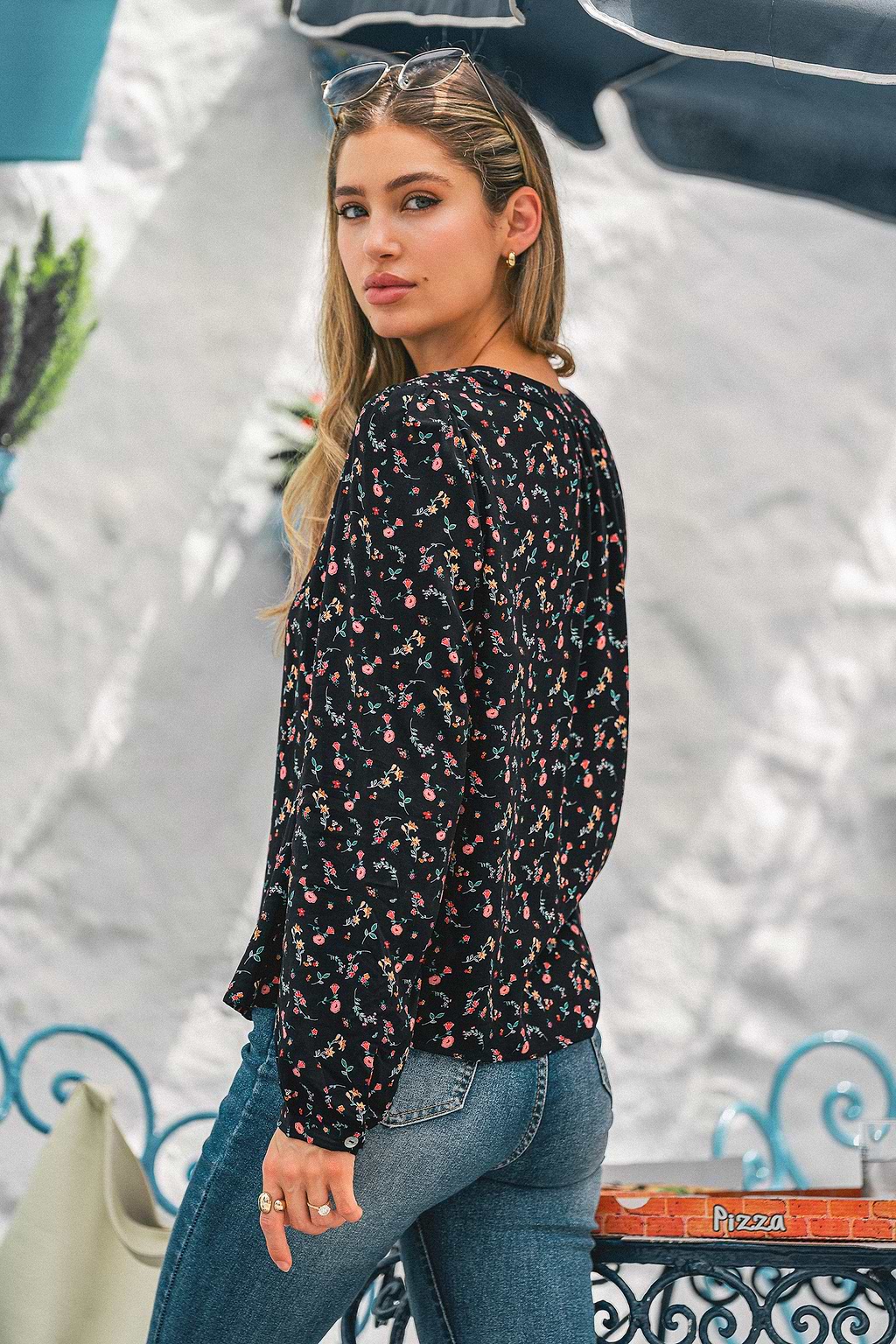 Shadow Bloom Floral Blouse