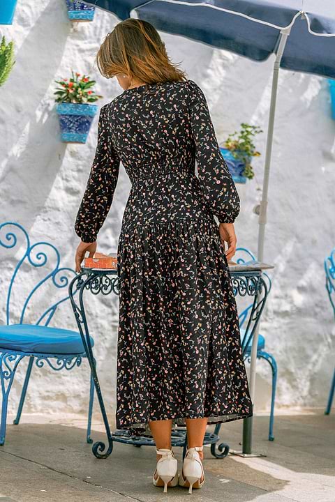 Shadow Bloom Floral Maxi Dress