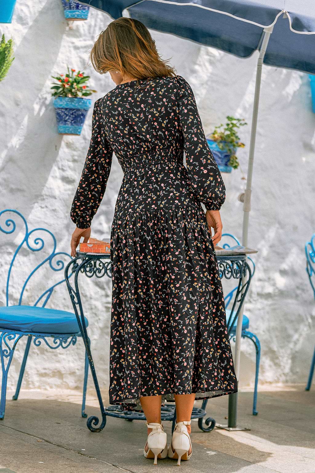 Vestido largo floral Shadow Bloom