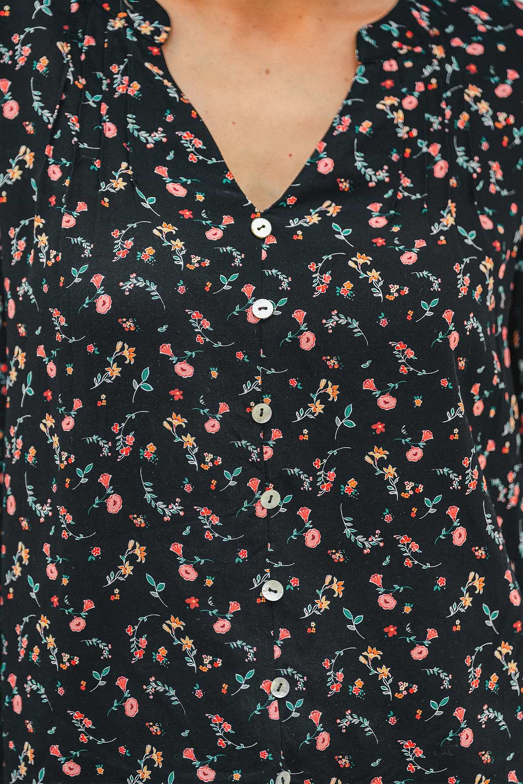 Shadow Bloom Floral Blouse