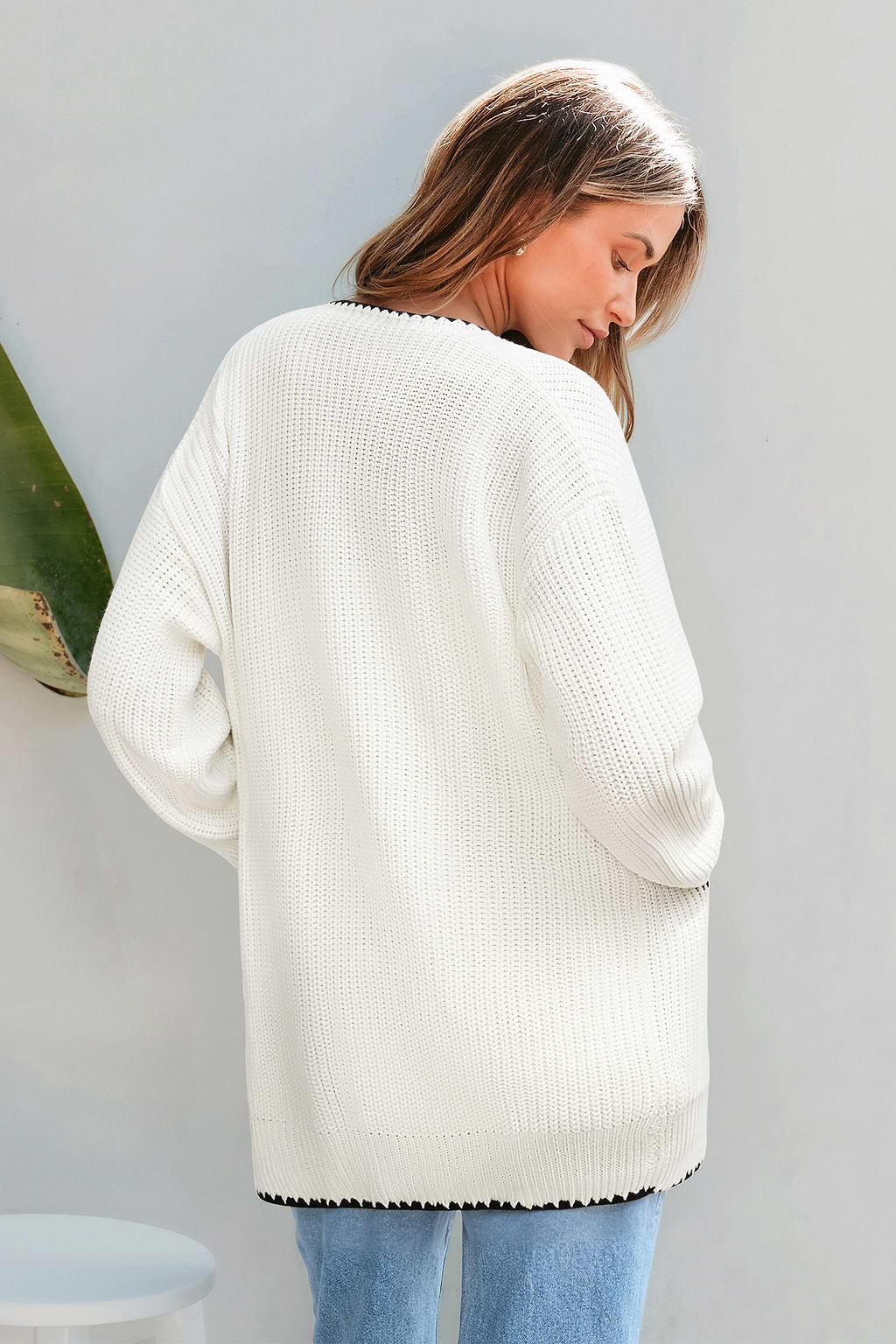 Serdeczny kremowy kardigan