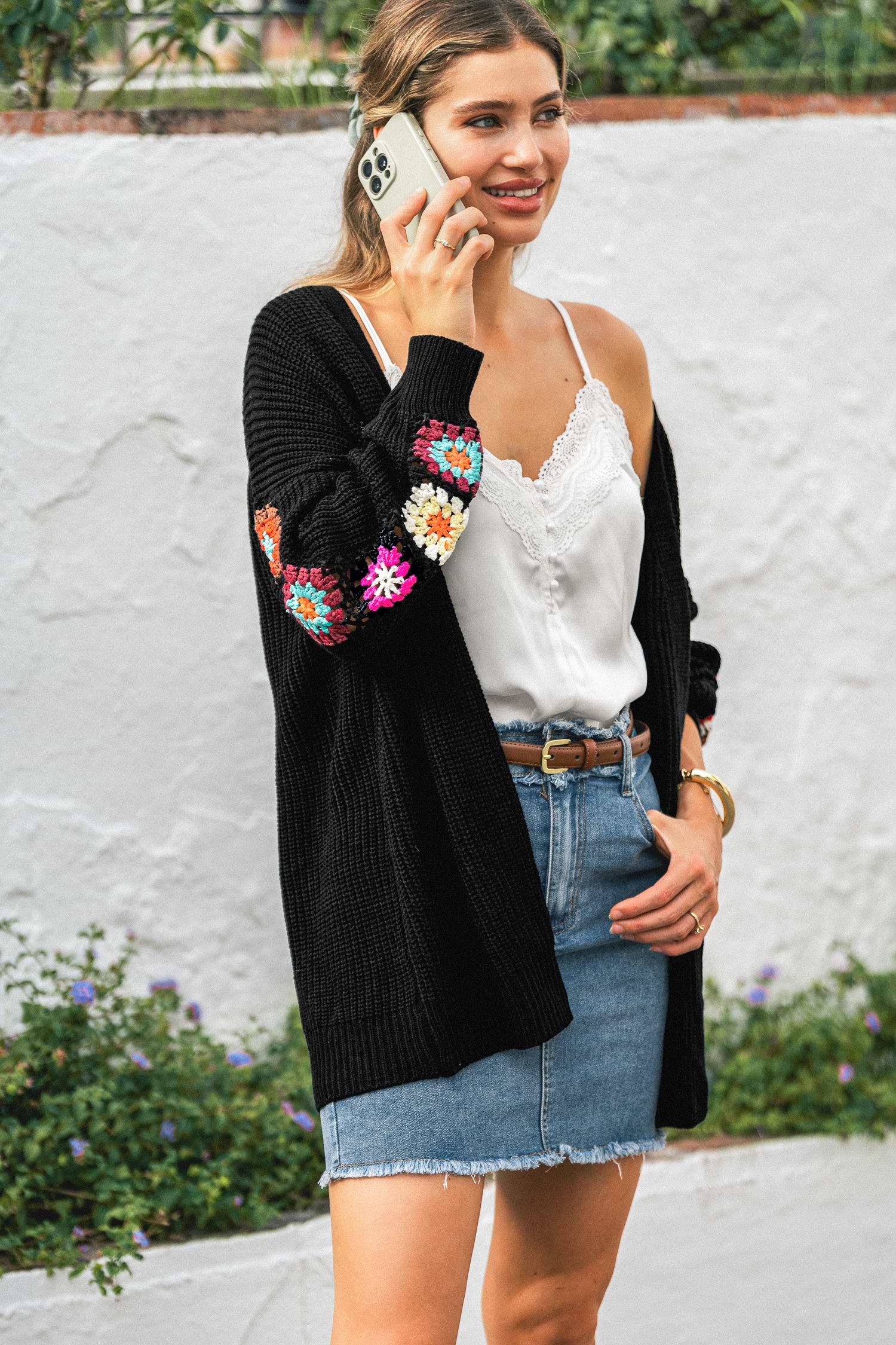 Wildflower Crochet Black Cardigan | Cozy & Chic Layering Piece