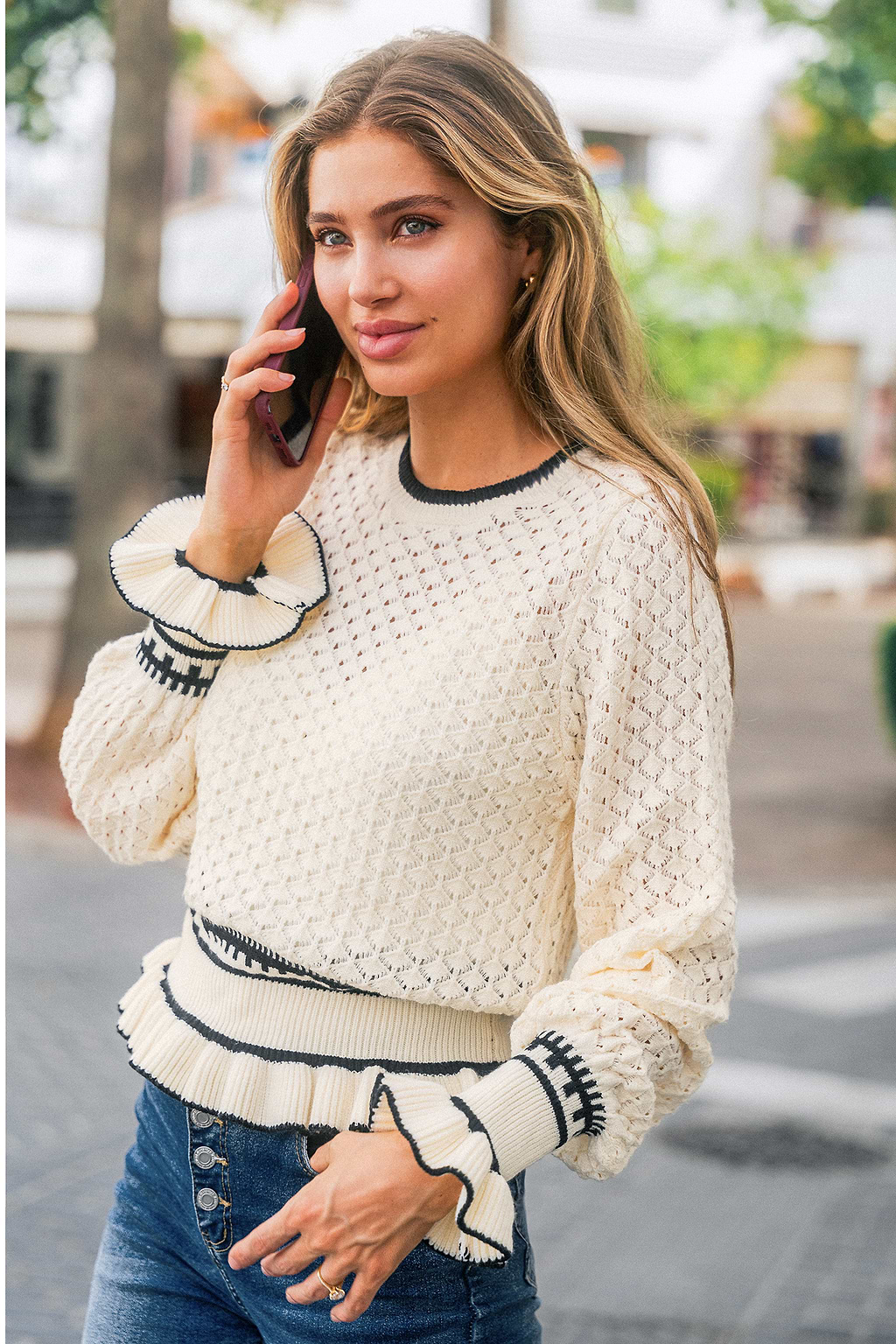 Spin Around Cream Knitted Jumper