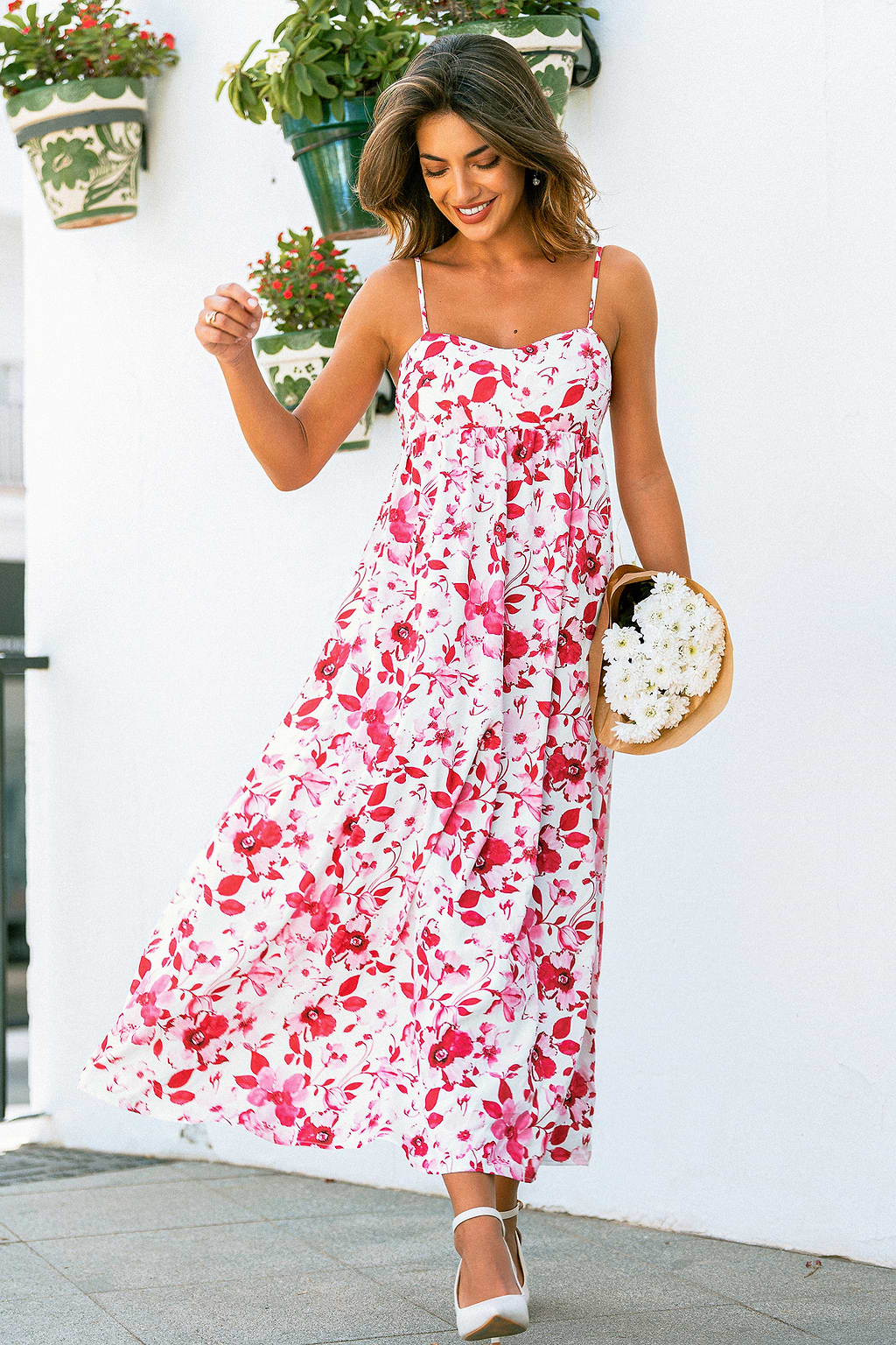 Scarlet Meadow Floral Maxi Dress
