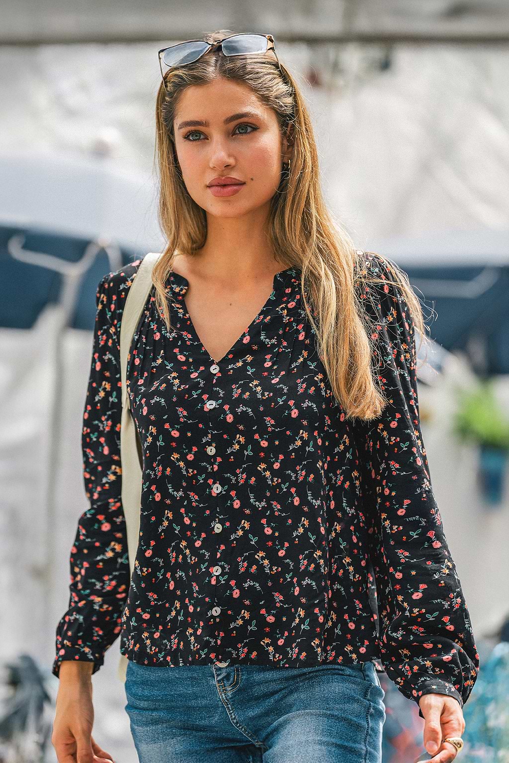 Shadow Bloom Floral Blouse