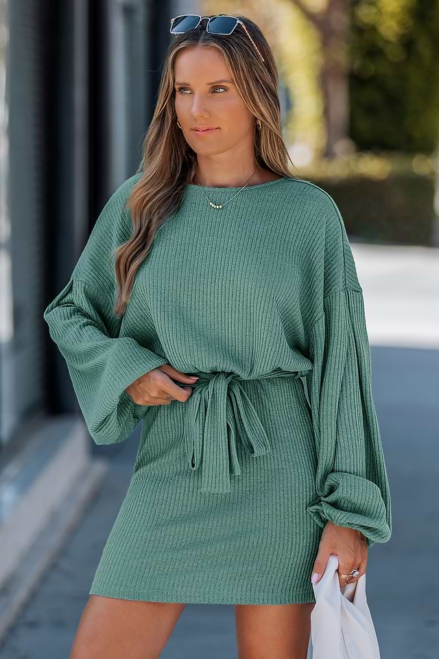 cute knit dress Cute Casual Winter Dresses, A-Line Knitted Mini Sweater Dress: Long Sleeve Pleated Fit and Flare, Beige Winter Mini Dresses for Christmas