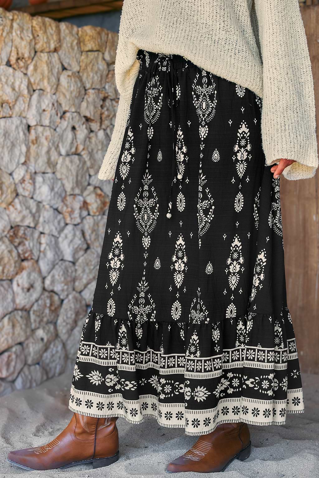 Moonbeam Ornate Maxi Skirt