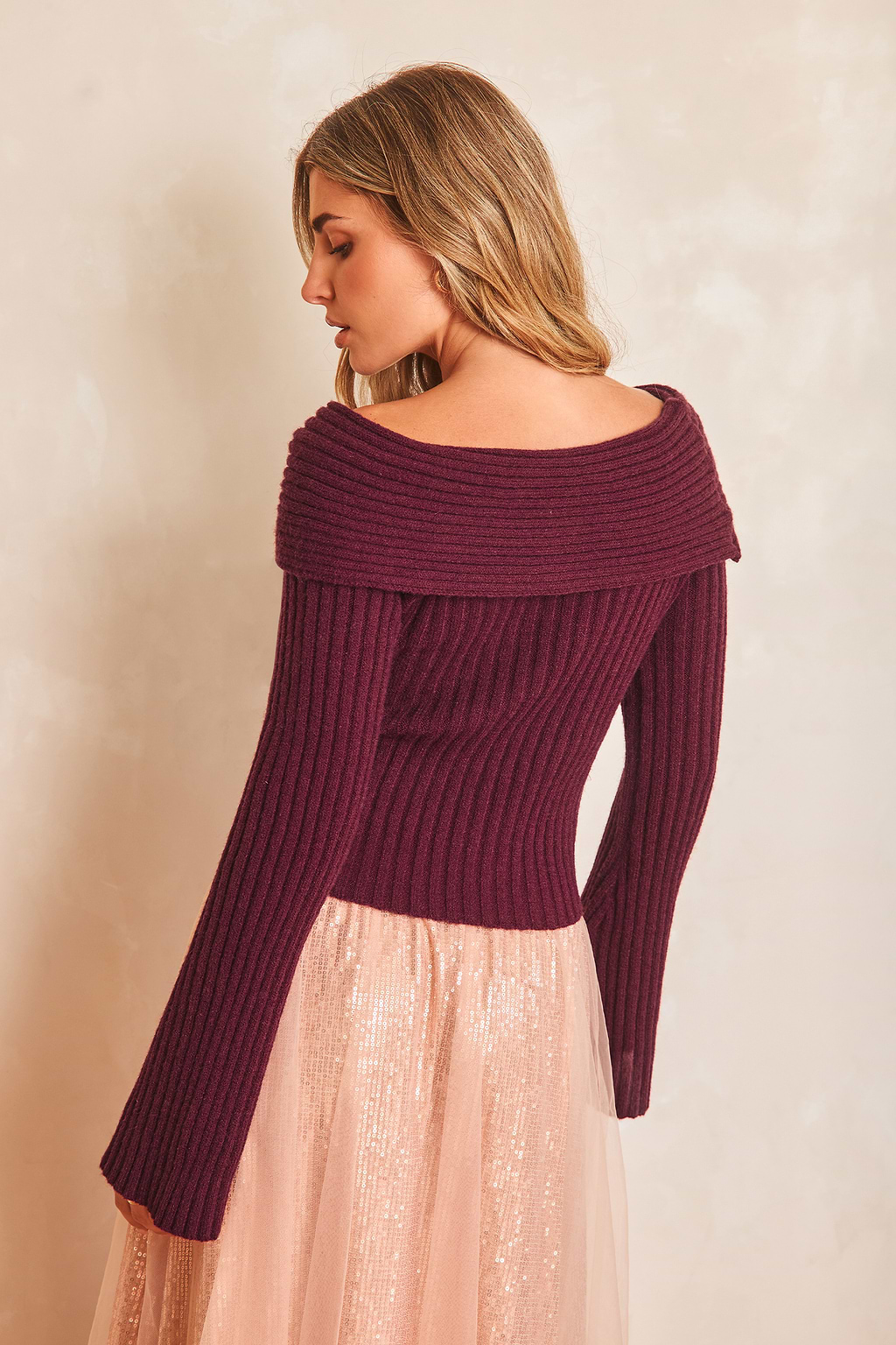 Cherry Wine Red Kintted Jumper