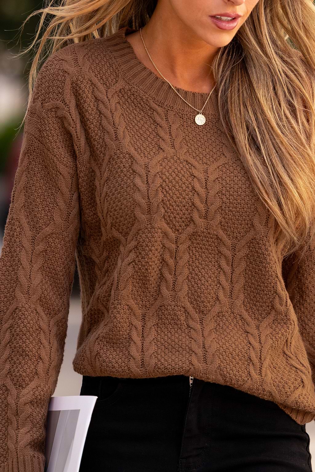 Toasting Marshmallows Brown Knitted Jumper
