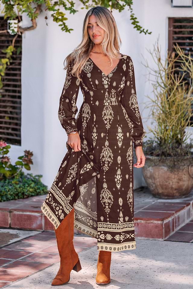 Baroque Beauty Ornate Maxi Dress | Elegant Silhouette | Cupshe