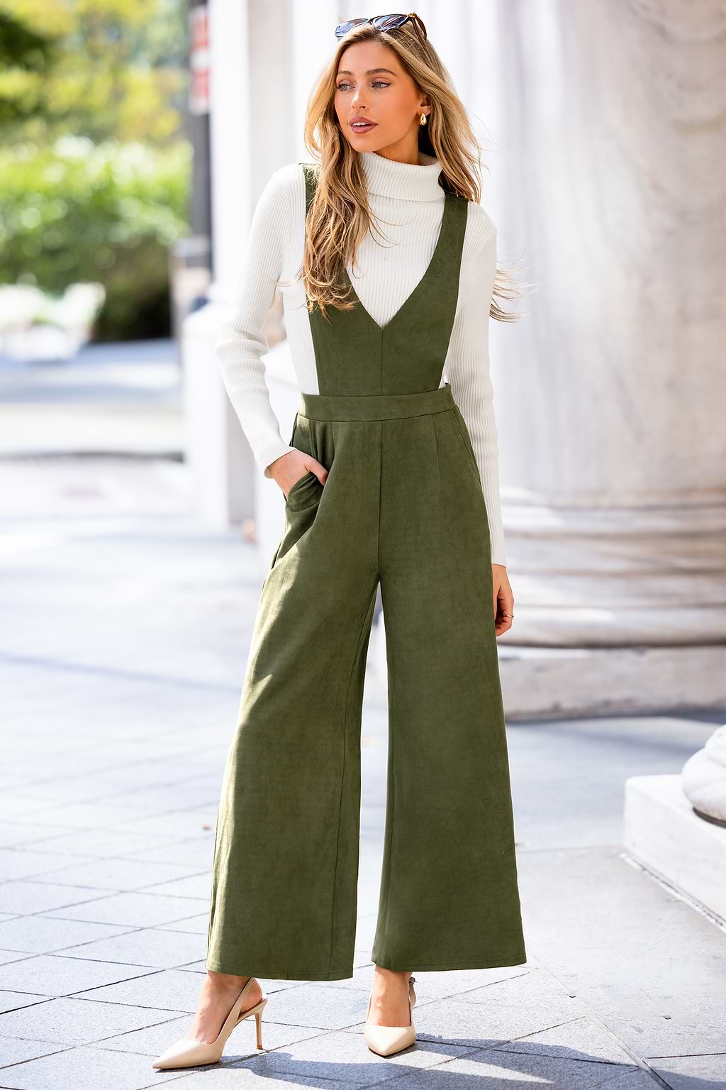 Falling For Olive Green Jumpsuit