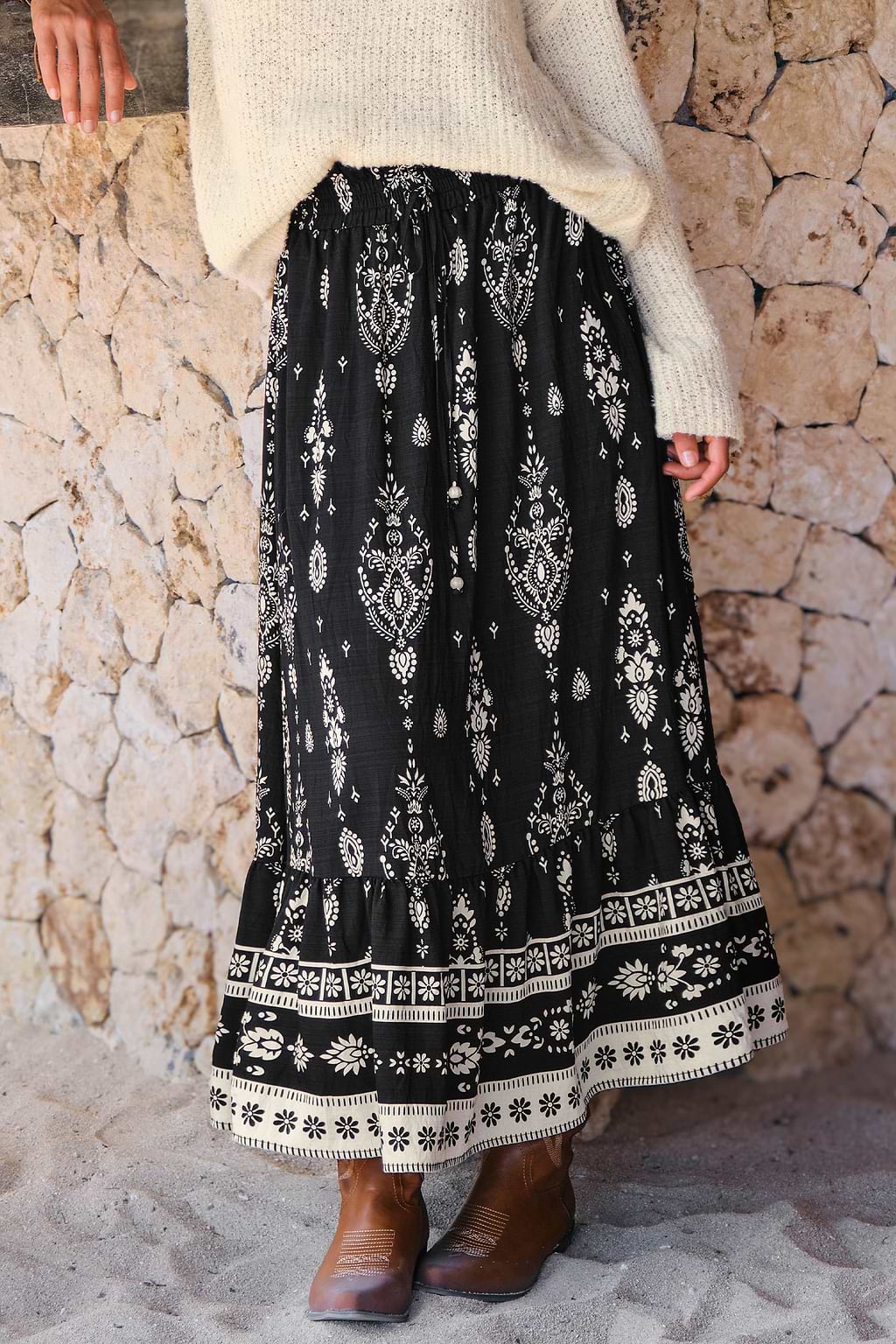 Moonbeam Ornate Maxi Skirt