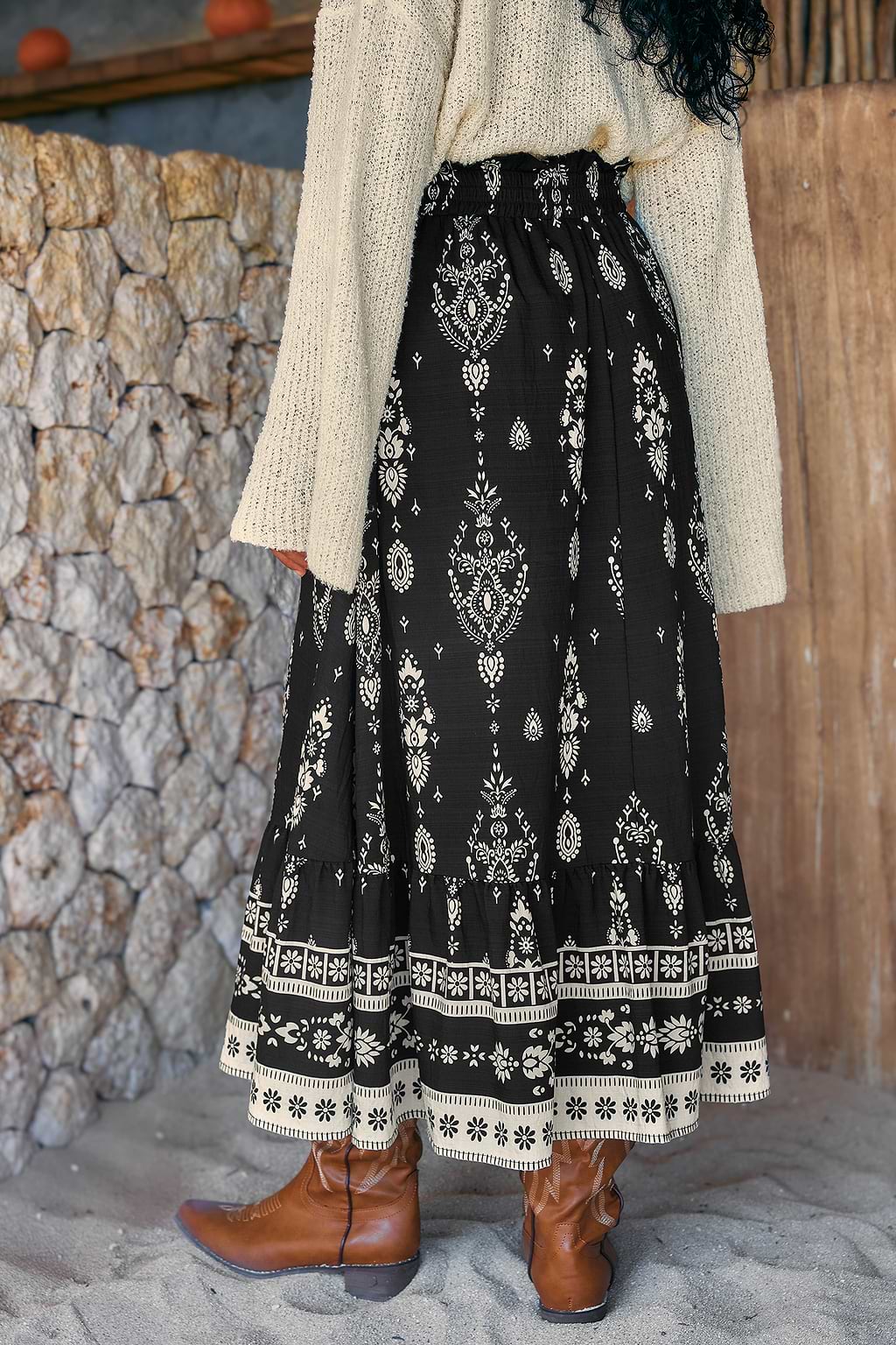 Moonbeam Ornate Maxi Skirt