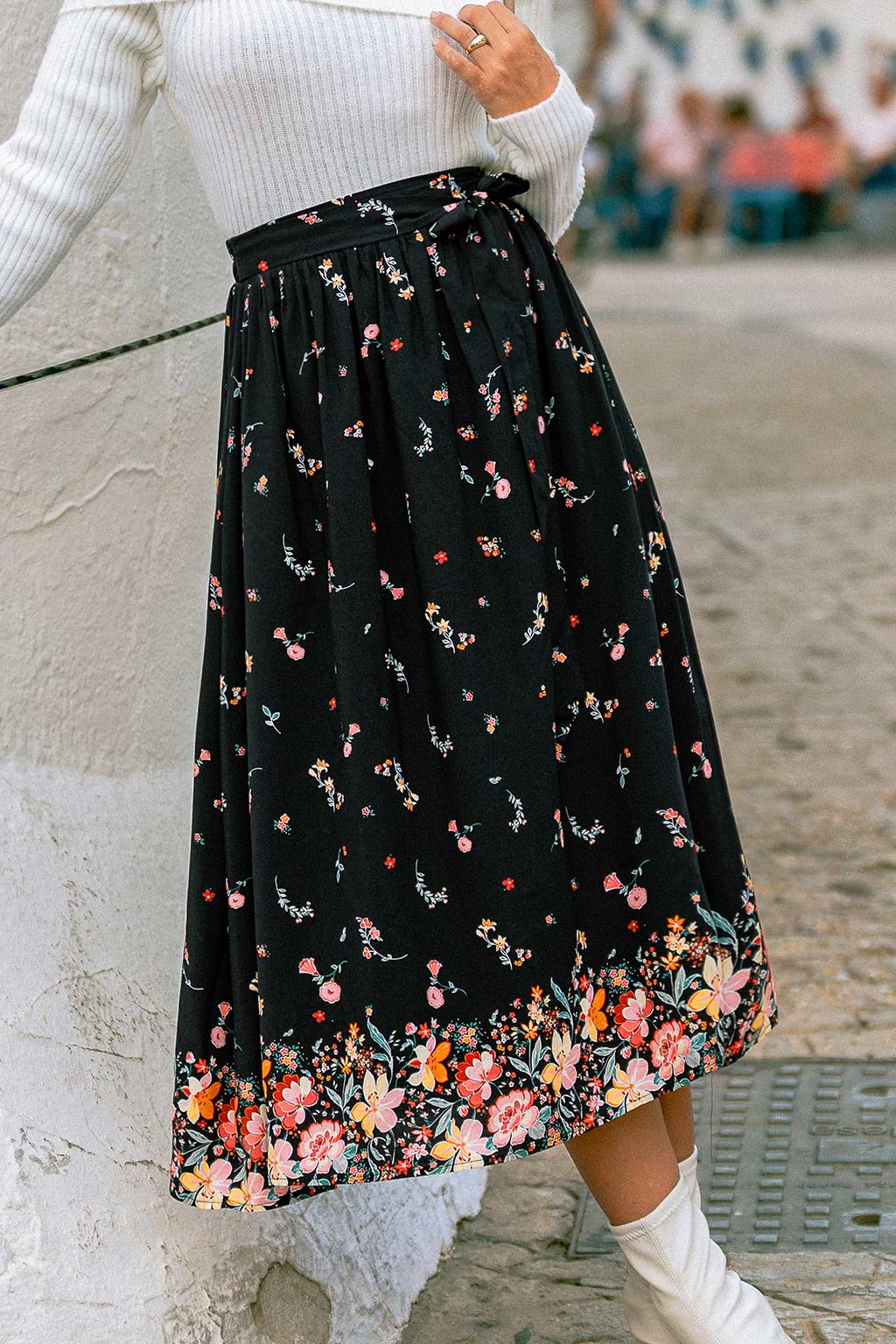 Shadow Blossom Floral Maxi Skirt