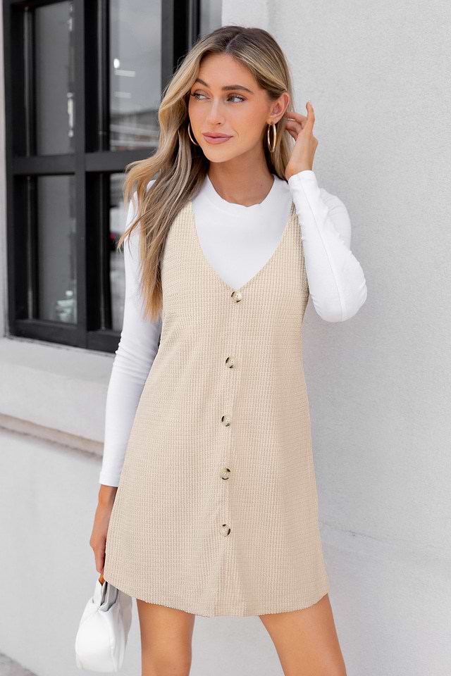 Apple Cider Beige Mini Dress | Cozy Fall Vibe | Cupshe Apple Cider Beige Mini Dress | Cozy Fall Vibe | Cupshe