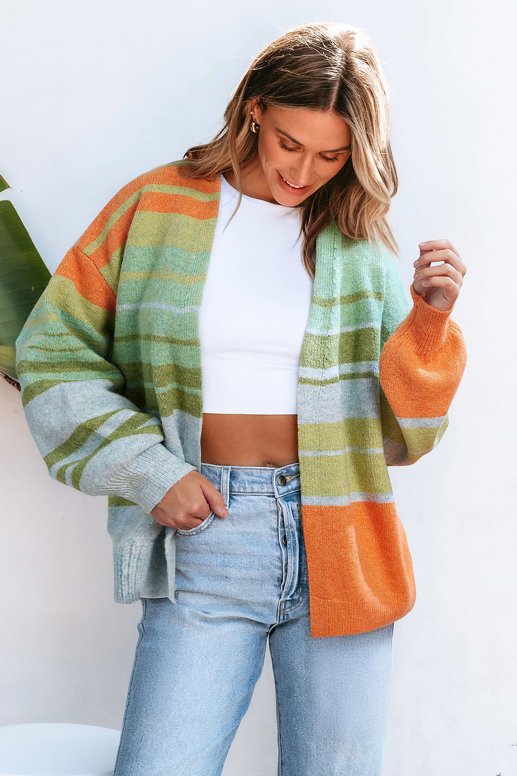 Glow Time Striped Cardigan