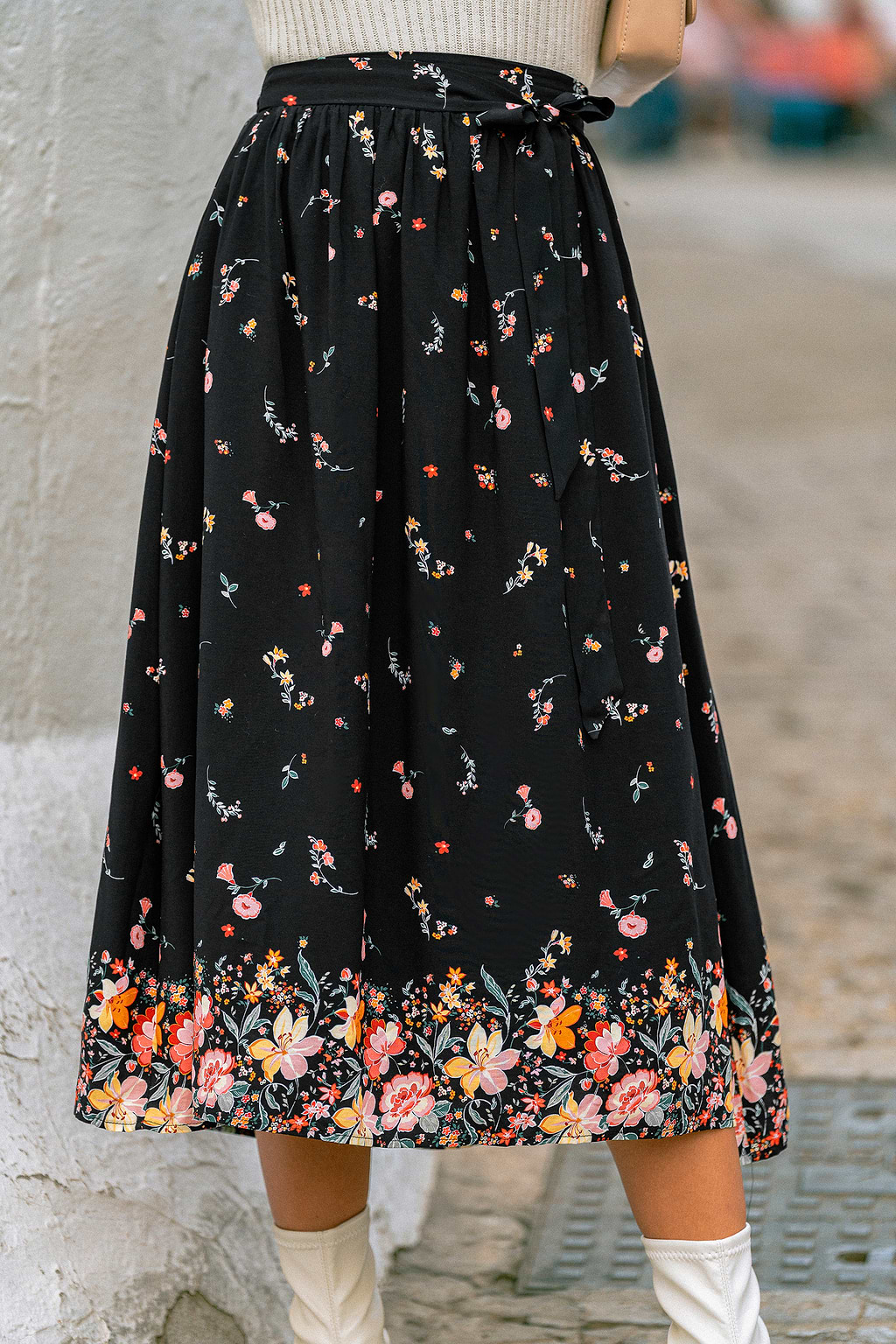 Shadow Blossom Floral Maxi Skirt