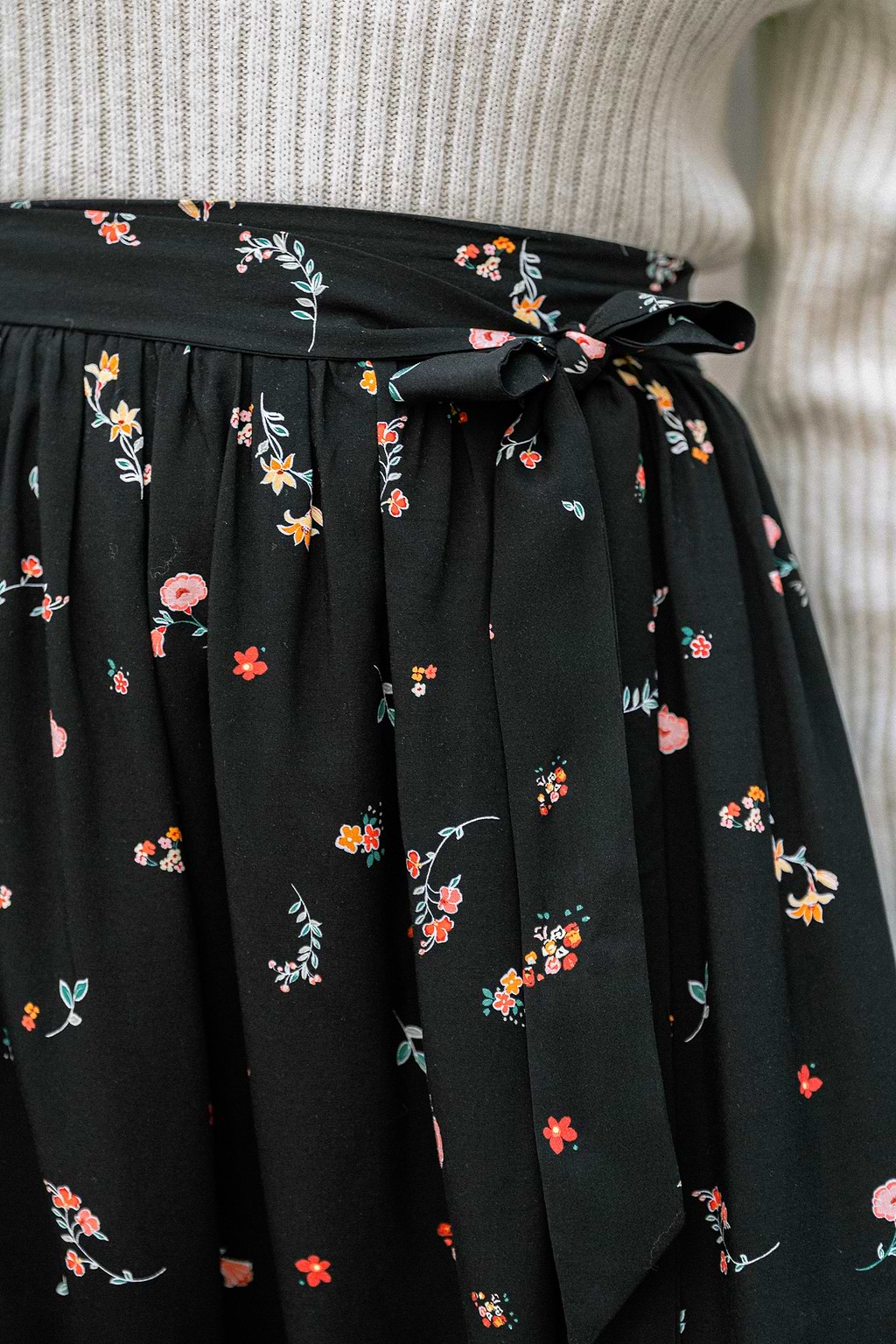 Shadow Blossom Floral Maxi Skirt
