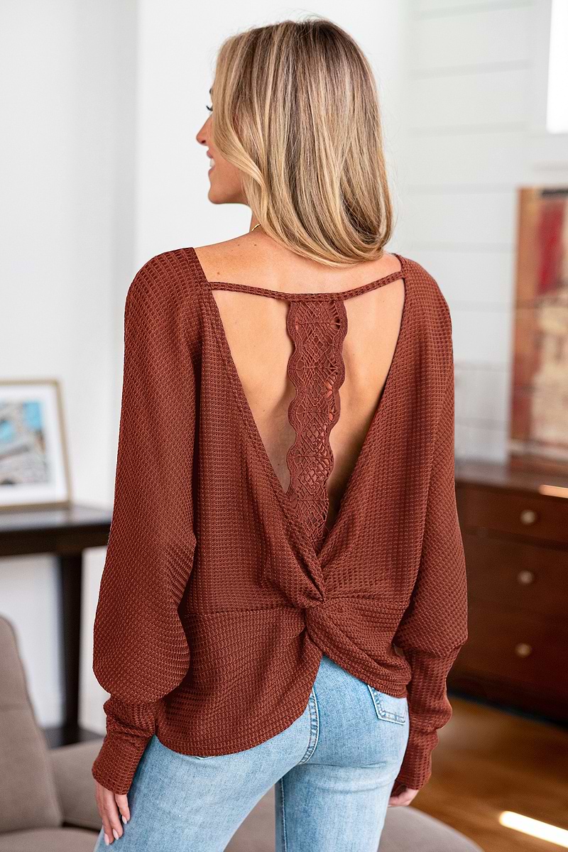 Out for Coffee Brown Top