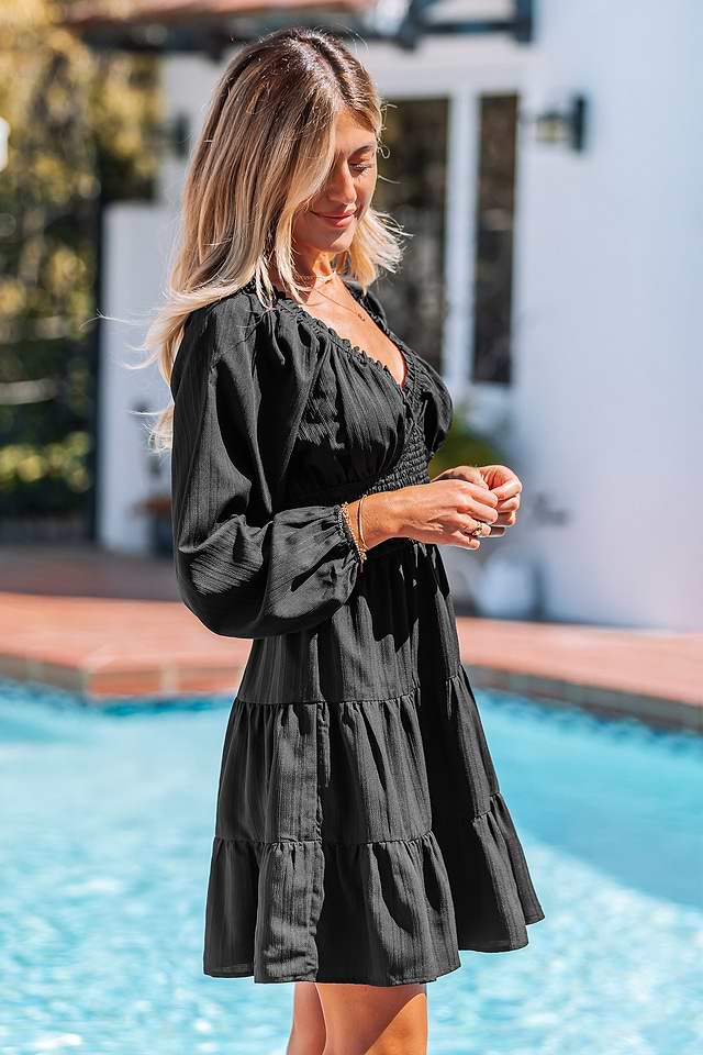 black mini dress dance First Dance Lace Mini Dress Black