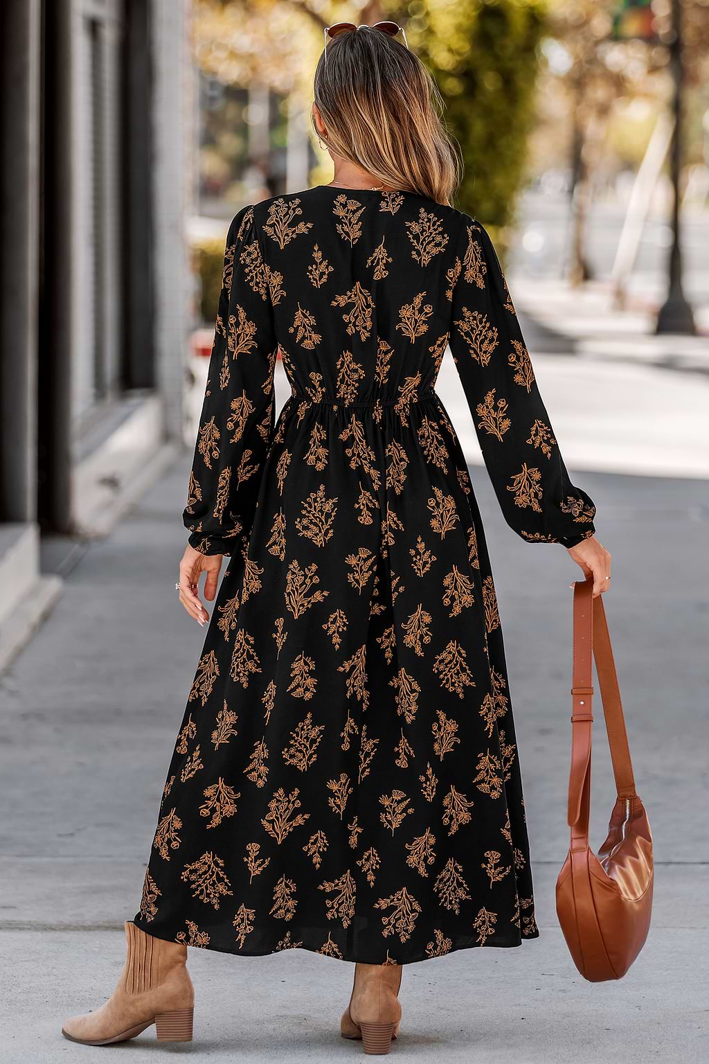 Petals at Dusk Floral Maxi Dress