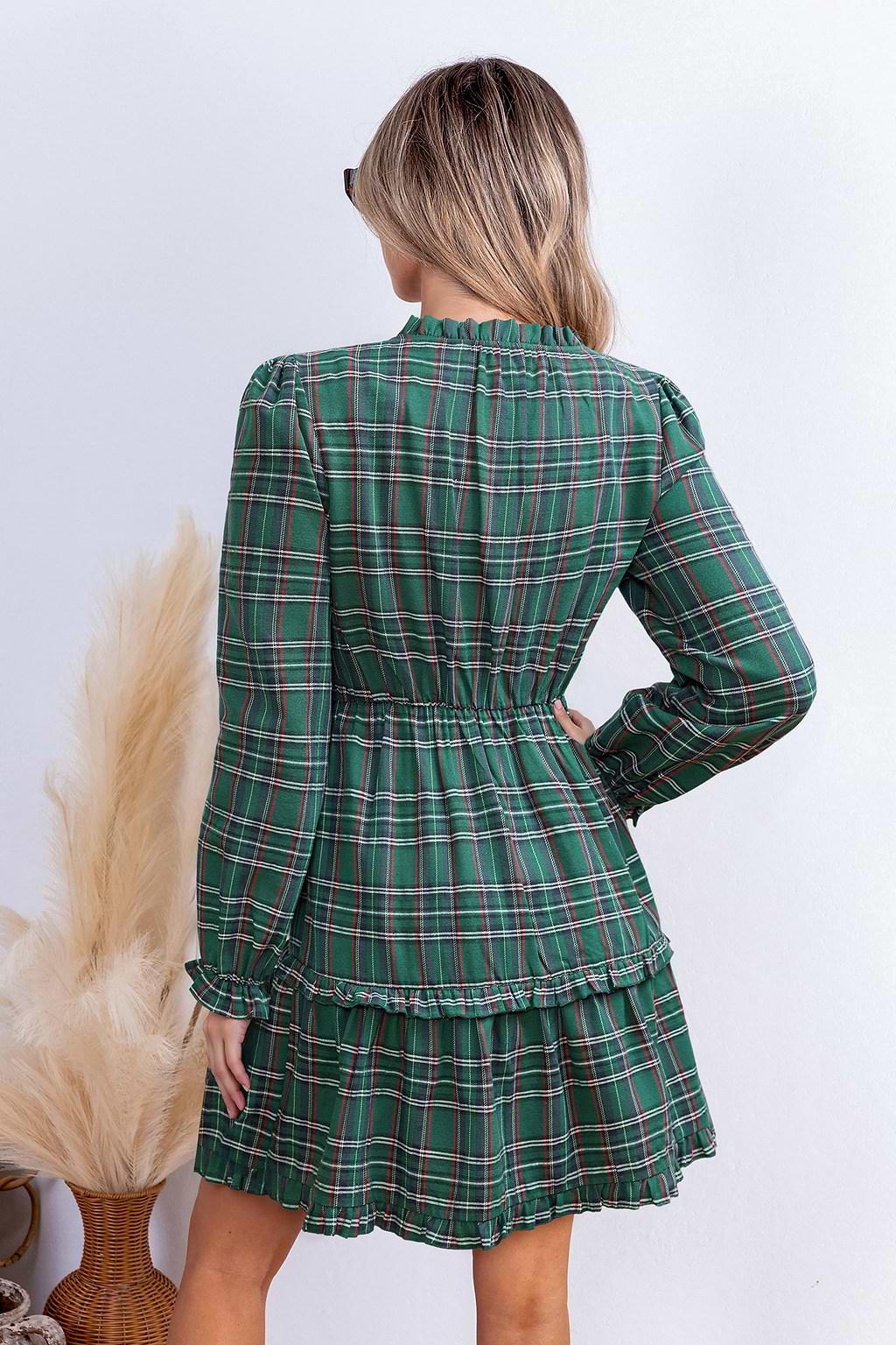 Catching Up Plaid Mini Dress