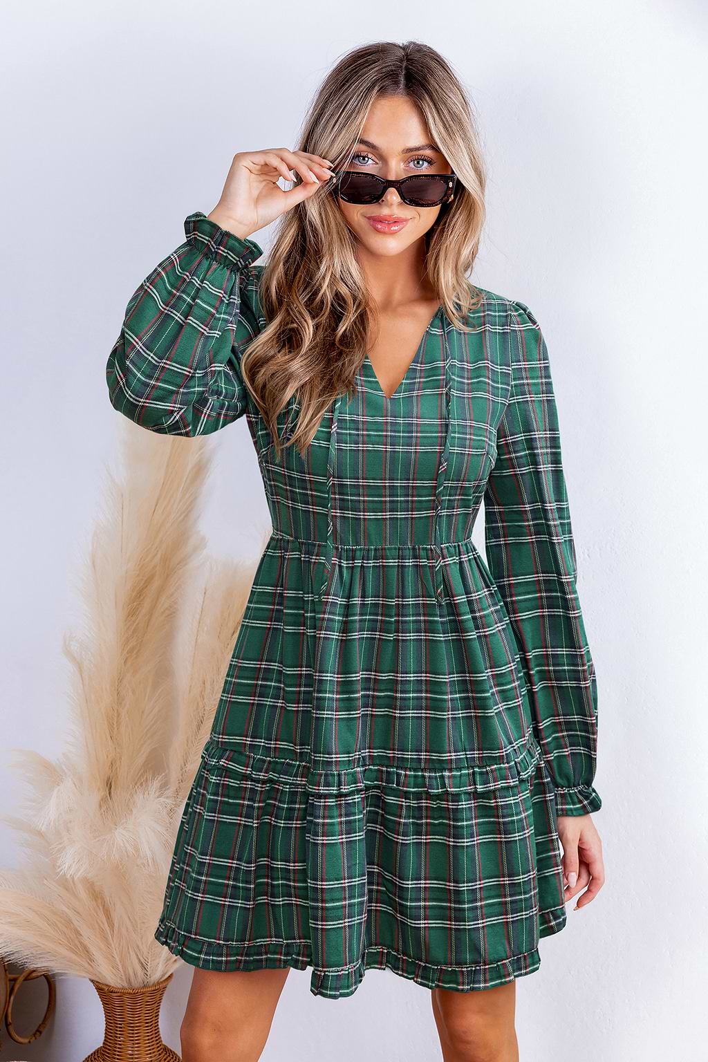 Catching Up Plaid Mini Dress