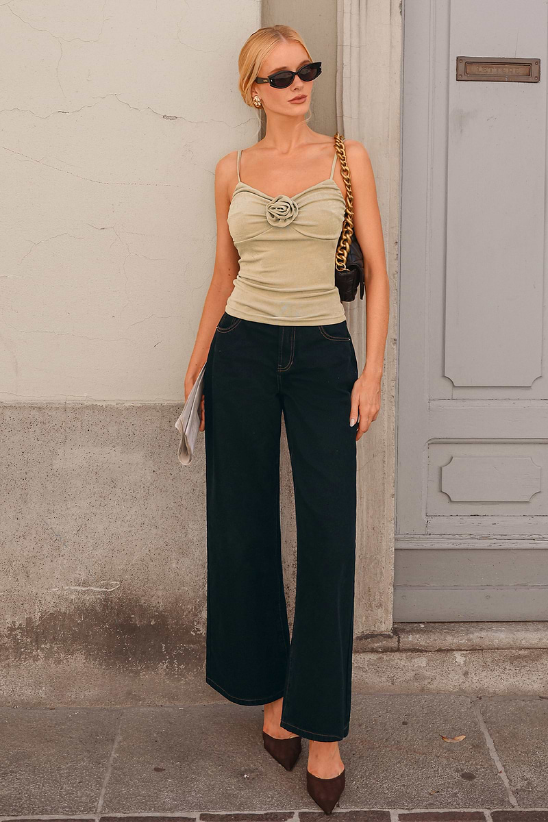 Jean noir à poche jambe large