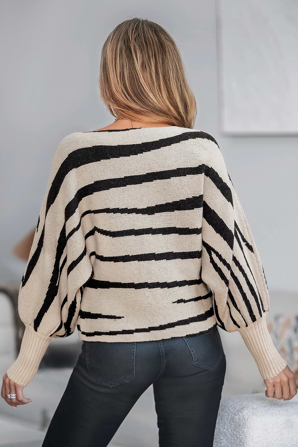 Gestreifter Taillierter Pullover