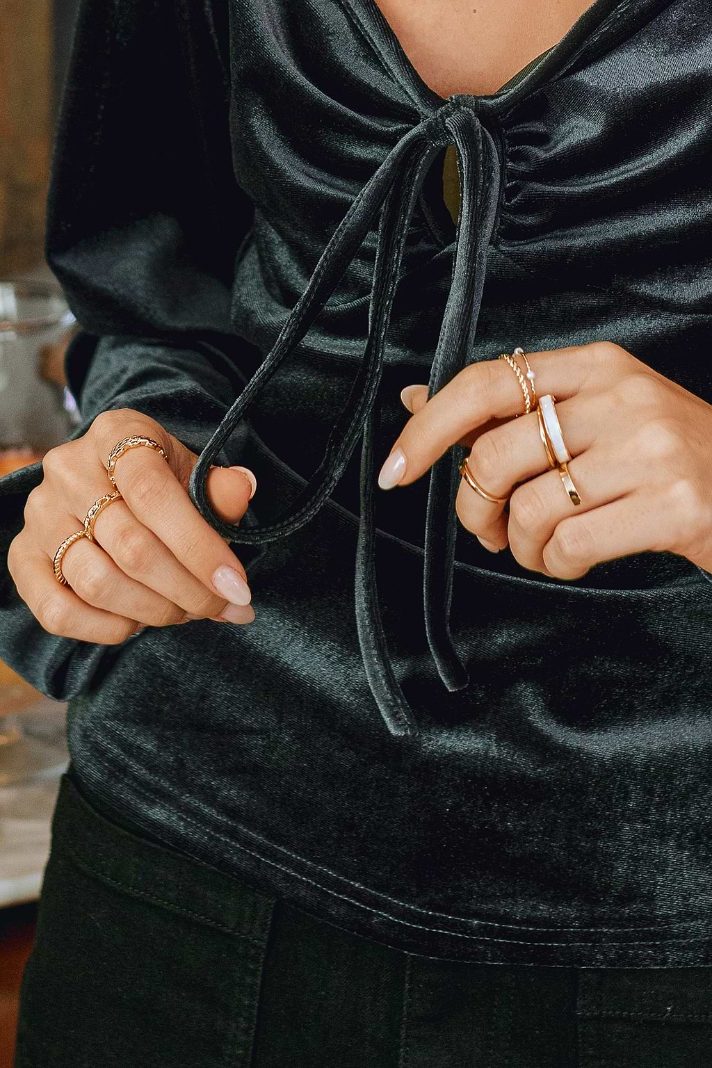 Set de bagues dorées