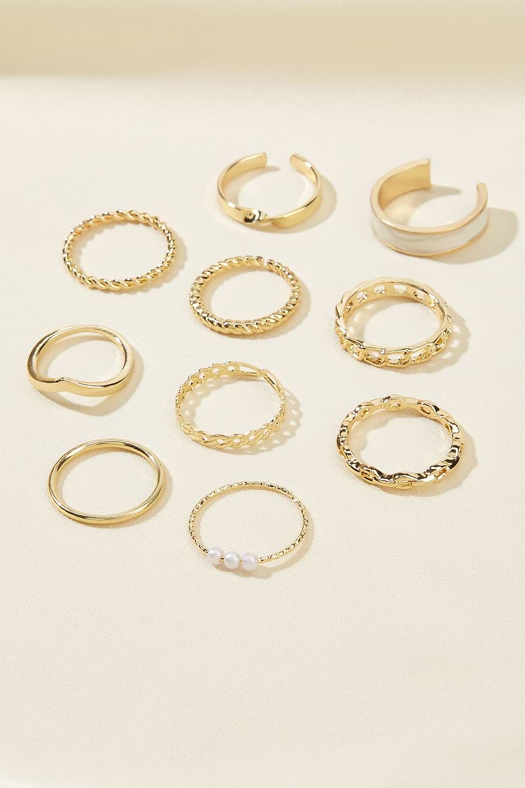 Set de bagues dorées