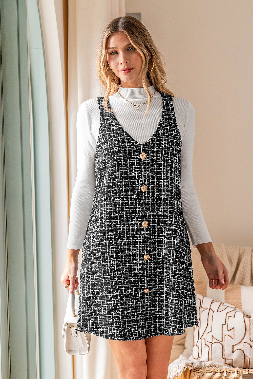 Prim & Proper Plaid Mini Dress