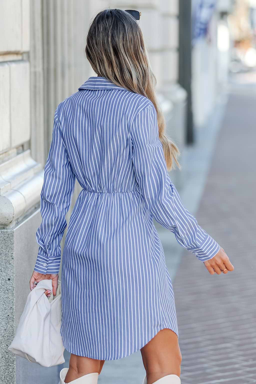 Daily Agenda Striped Shirt Dress