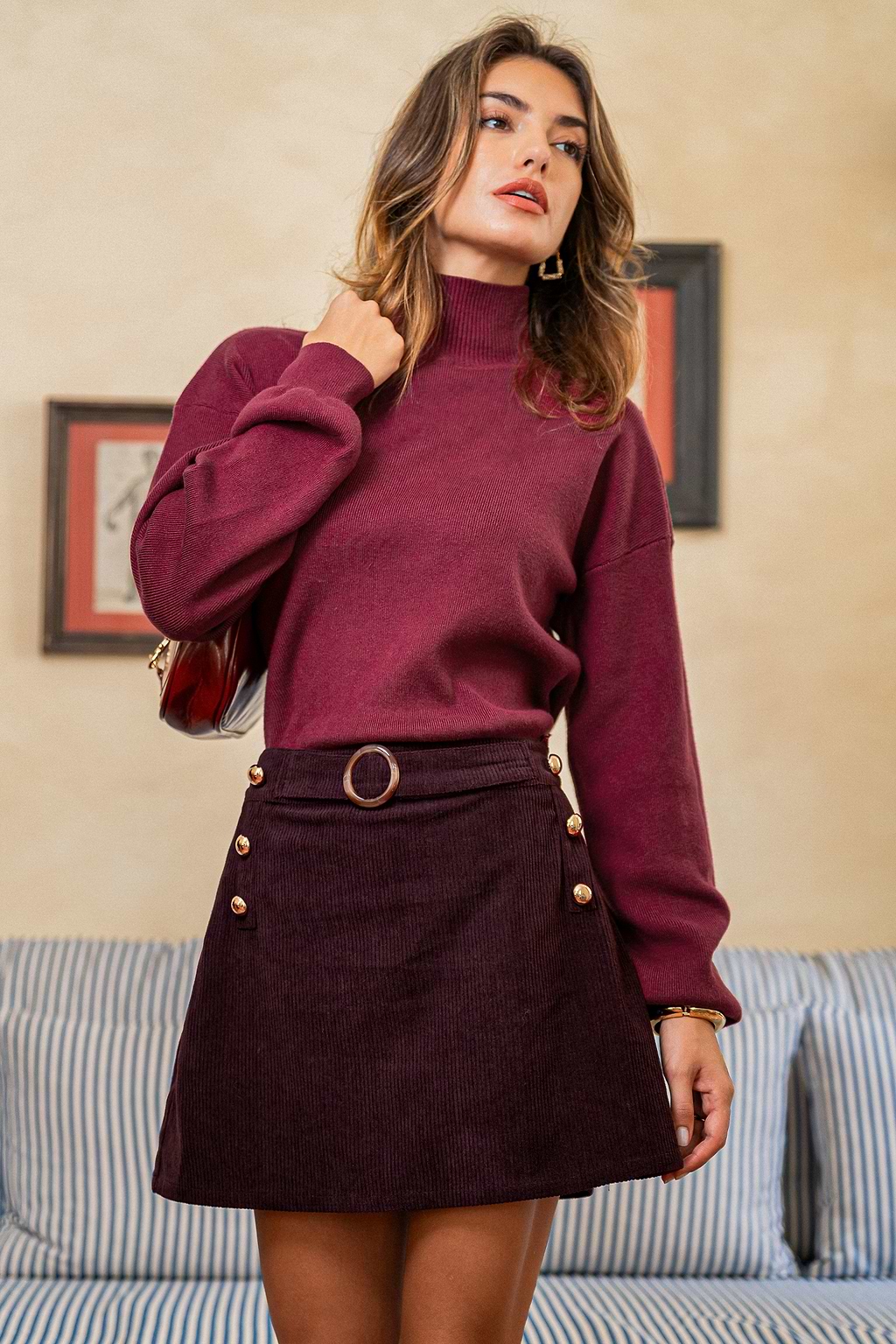 Leap of Faith Plum Mini Skirt