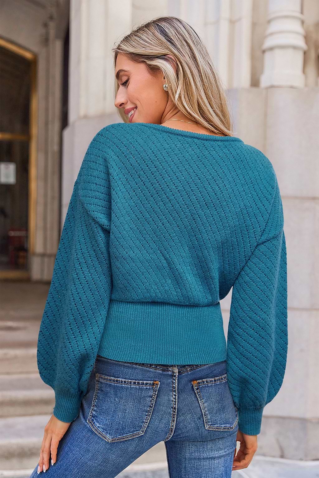 Never Too Late Blue Sweater