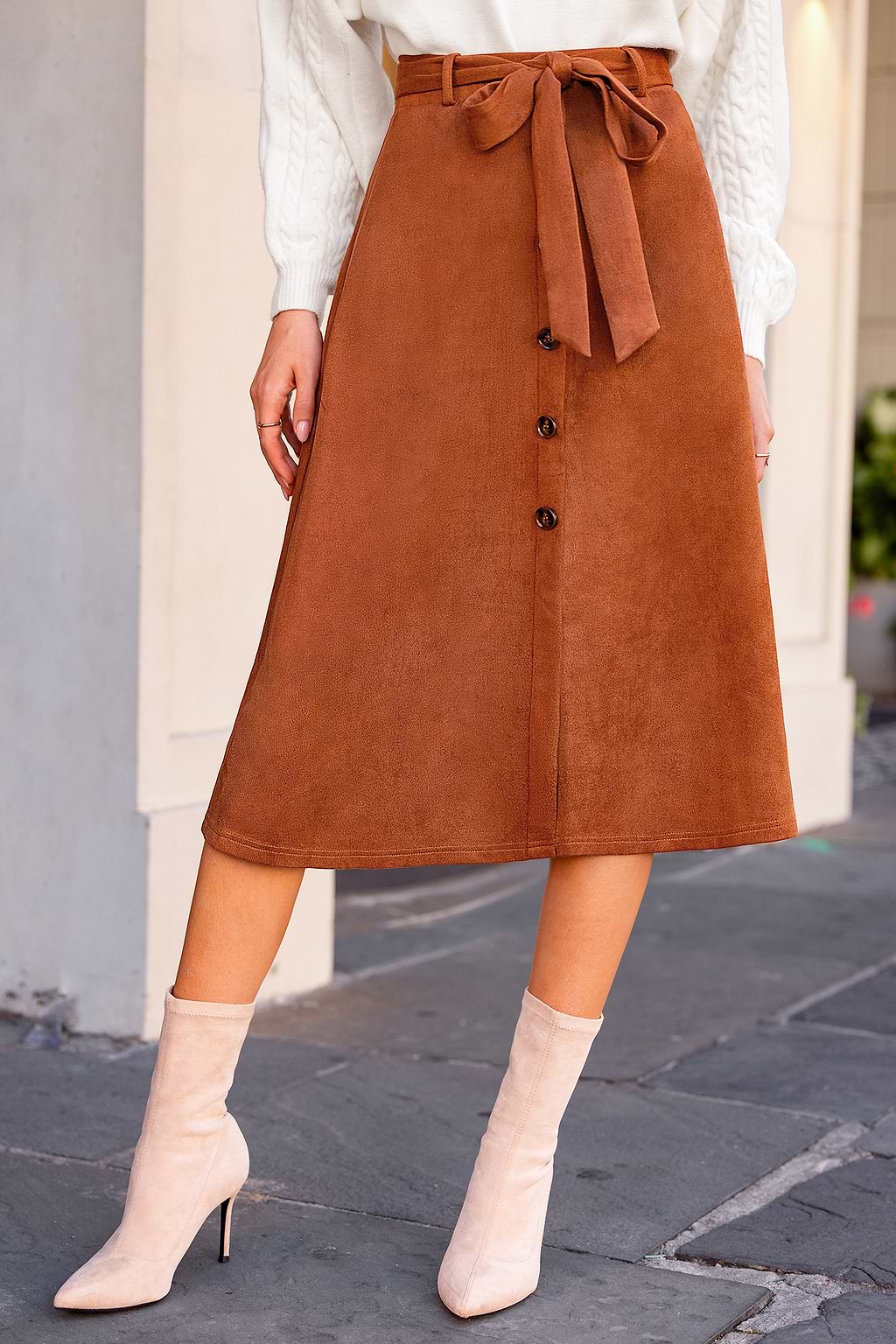 Eastside Brown Midi Skirt