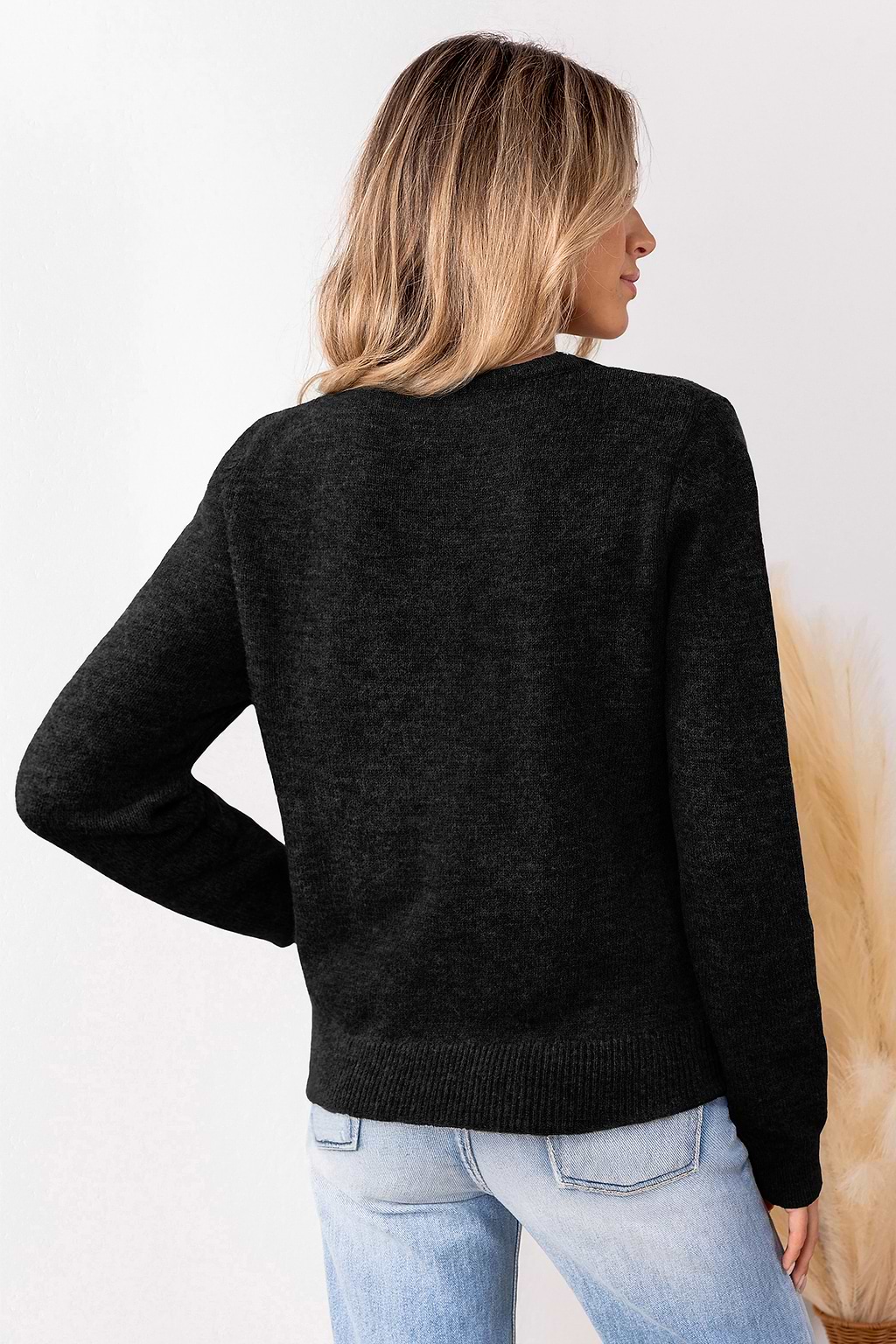 Autumn Fog Black Knit Top