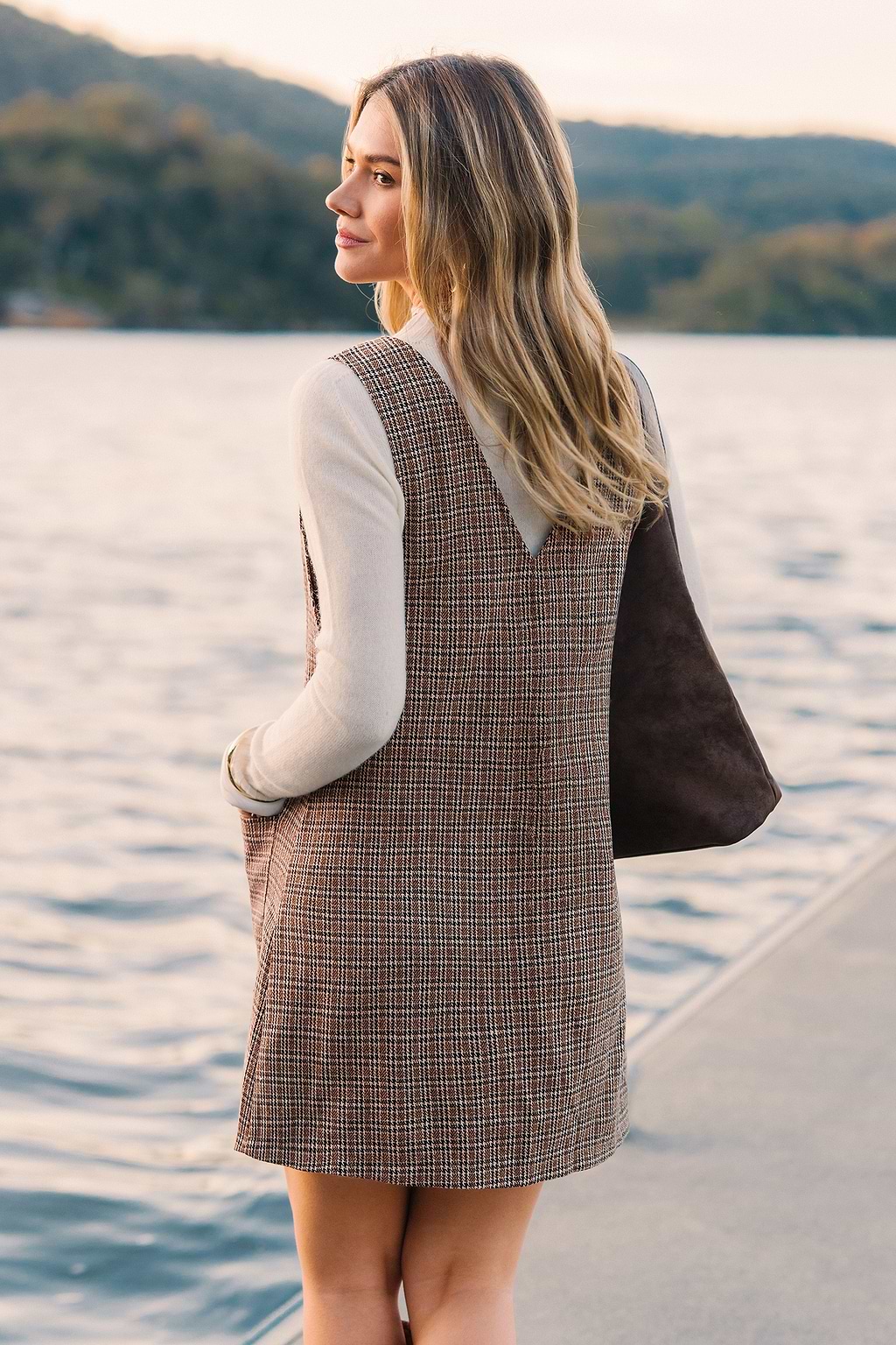 Cafe Mood Plaid Mini Dress