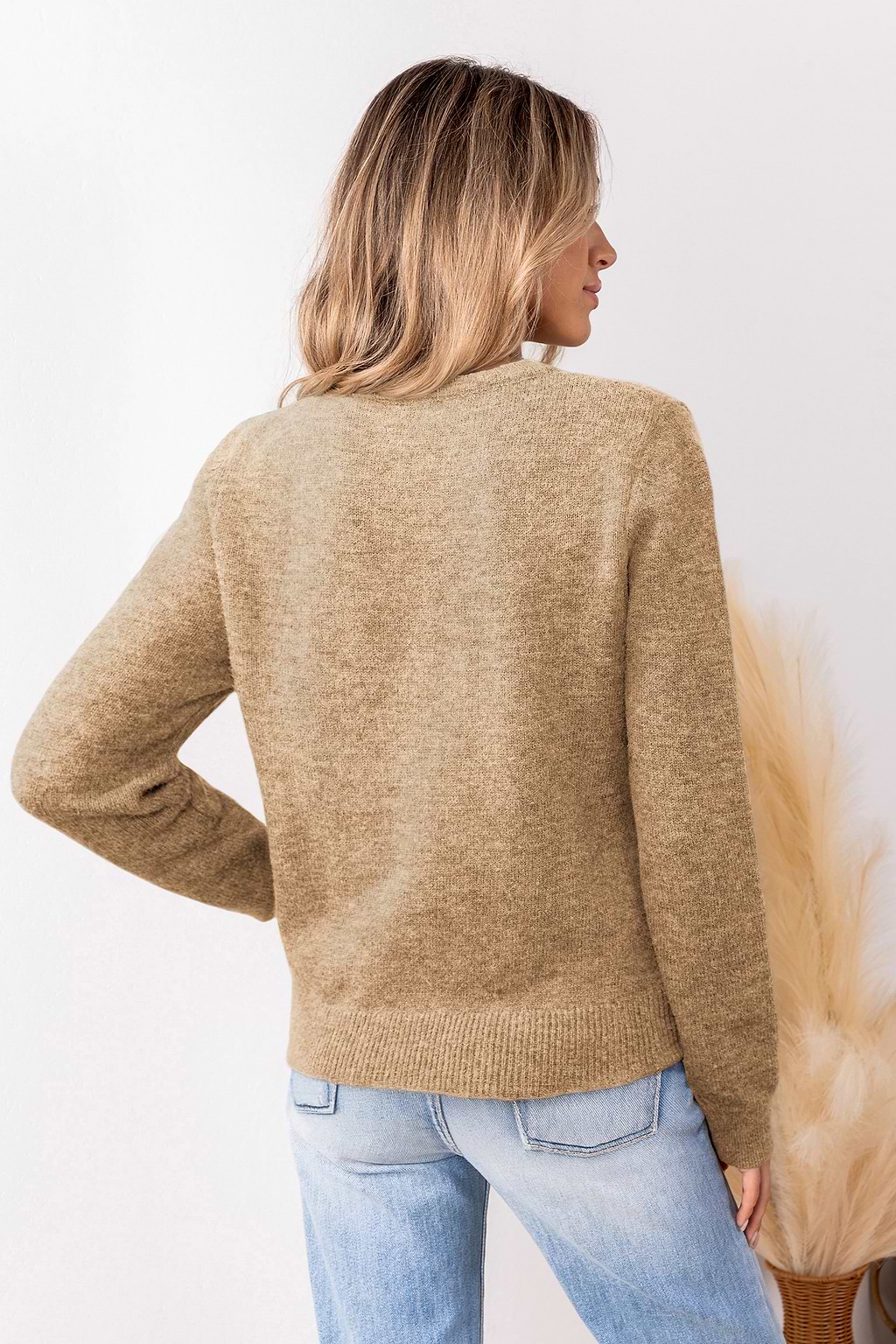 Autumn Fog Brown Knit Top