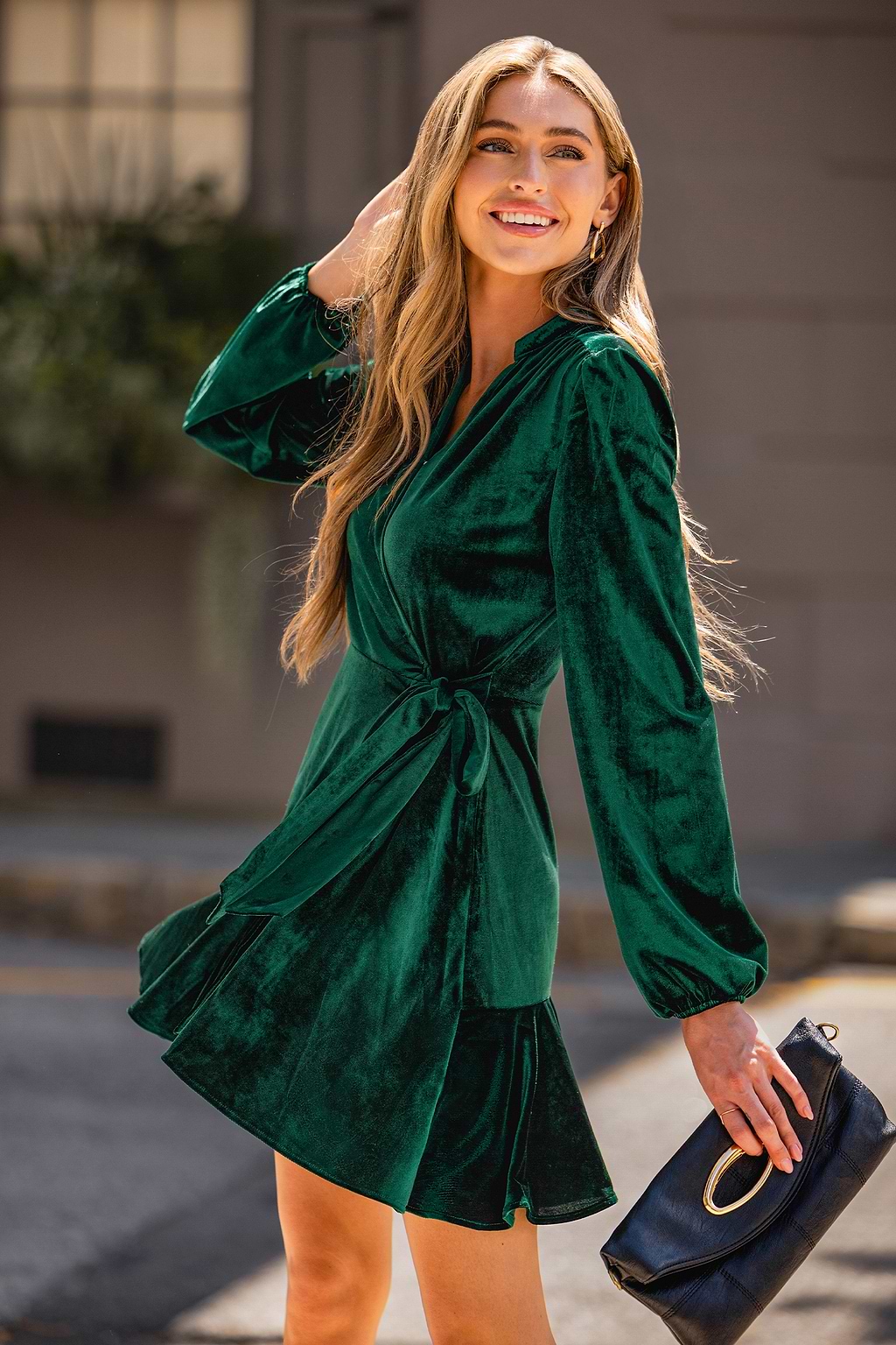 At Candlelight Green Mini Dress