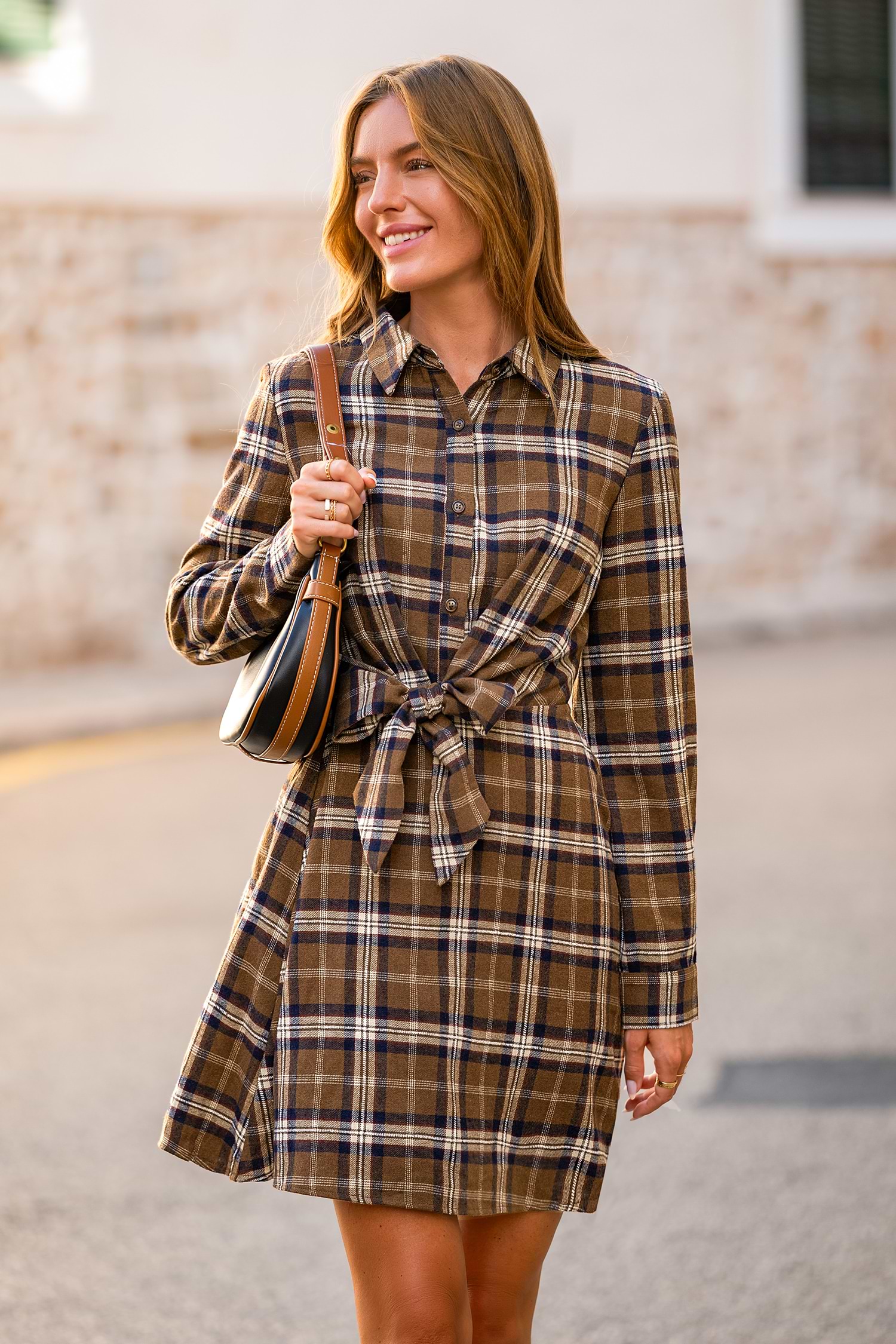 Downtown Stroll Plaid Mini Dress