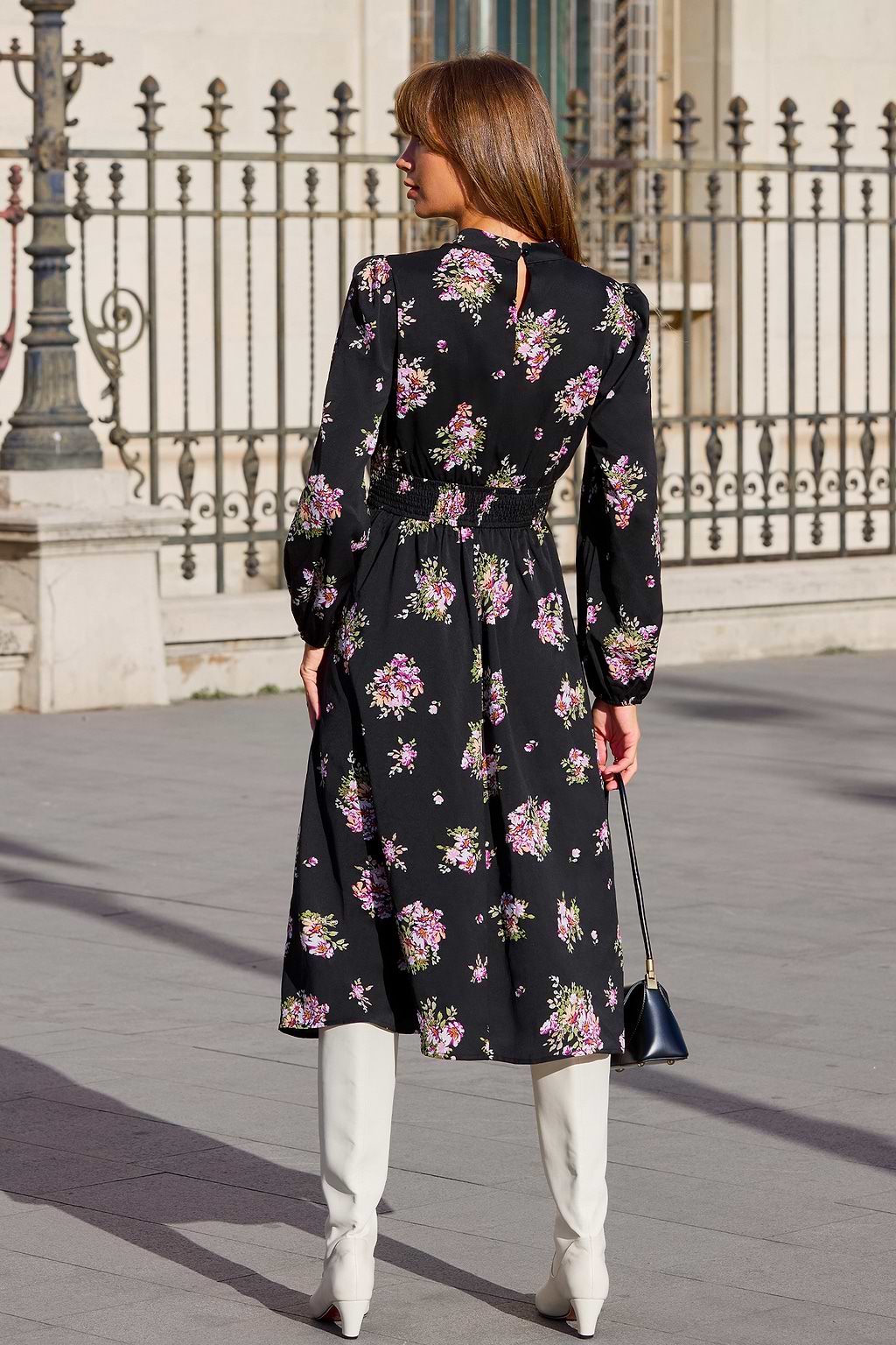 Vestido midi floral de escaparate