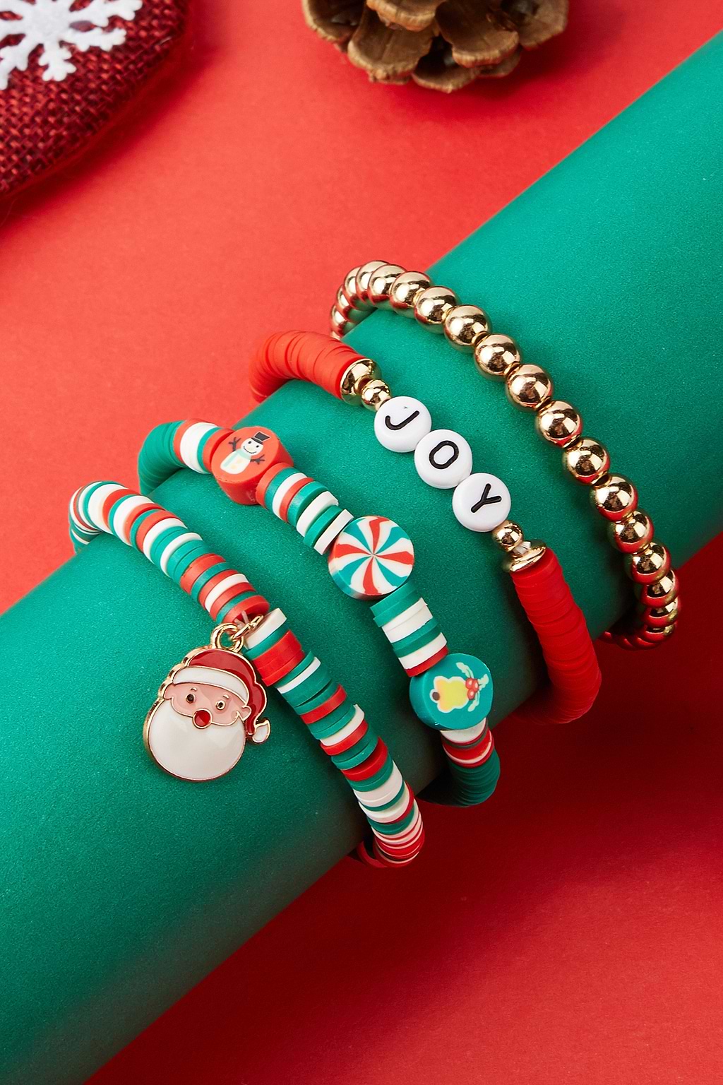 Festive Cheer Beaded Bracelet Set
