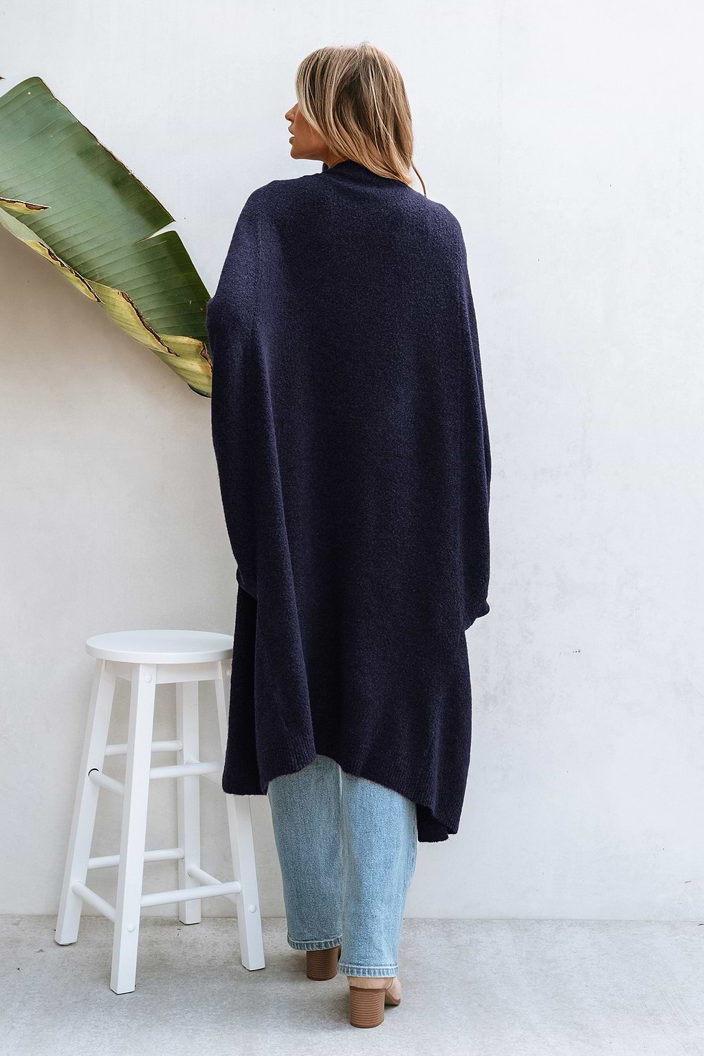 Cardigan bleu marin manches dolman