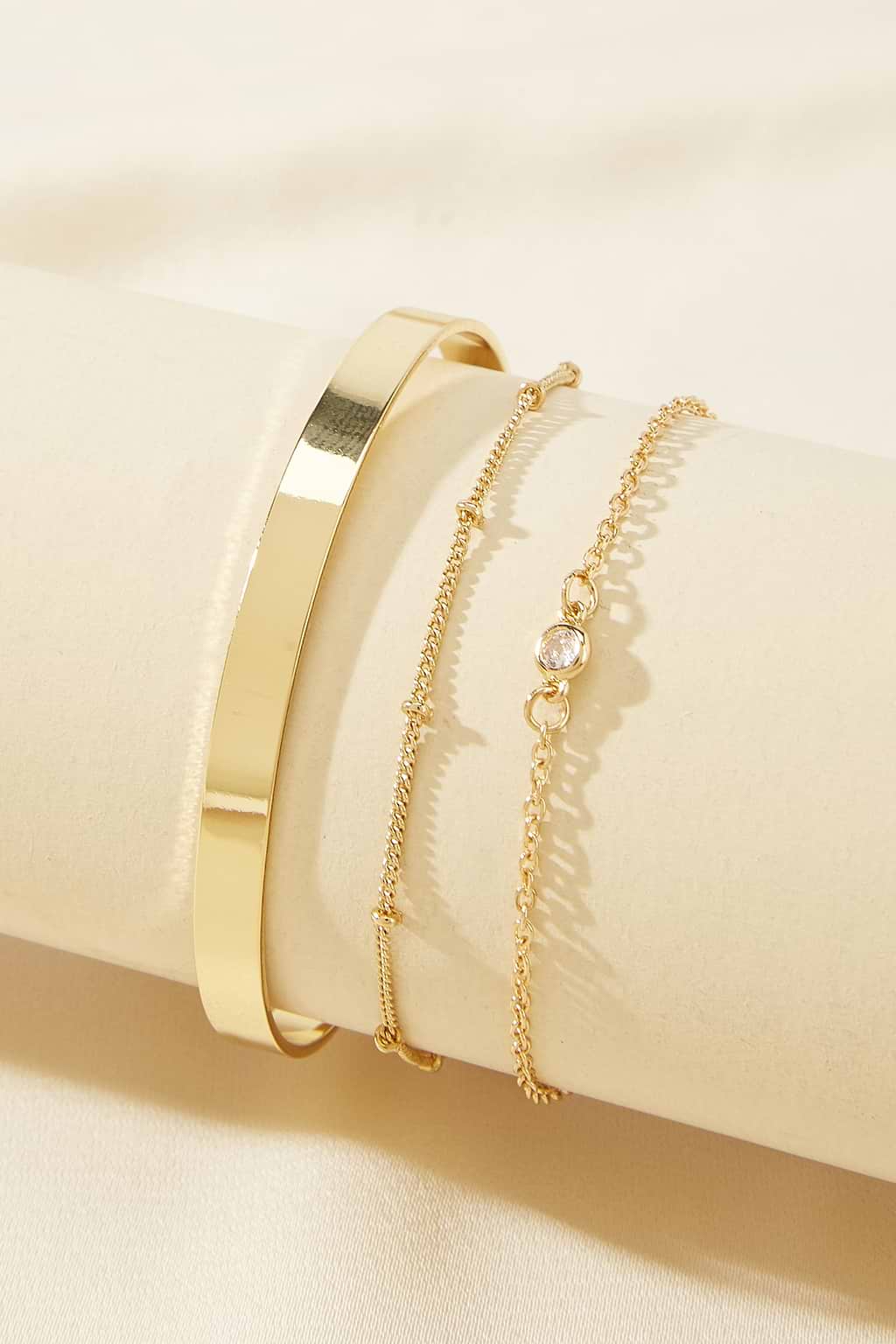 Elegantes Goldfarbenes Armband-Set