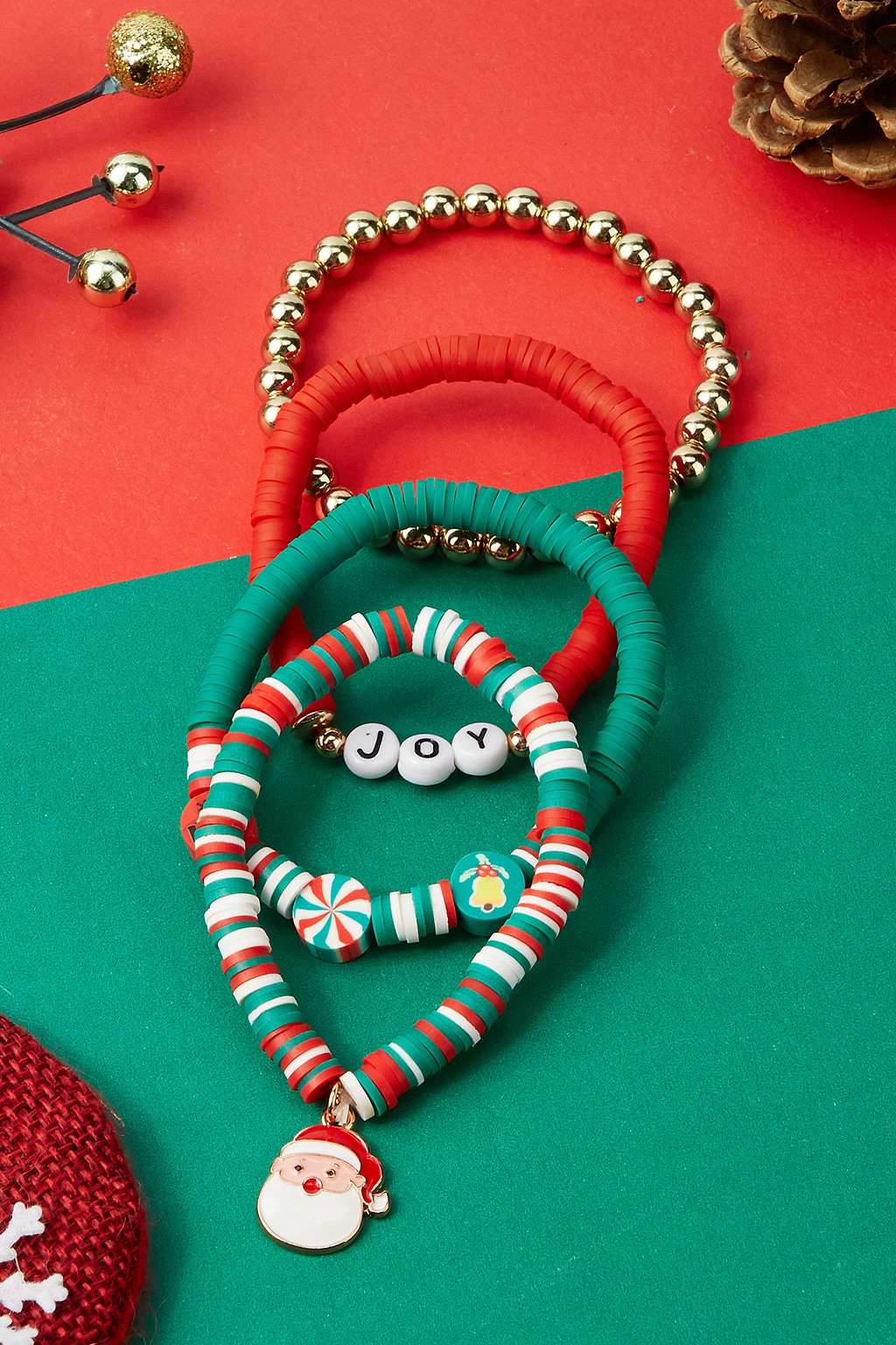 Festive Cheer Beaded Bracelet Set